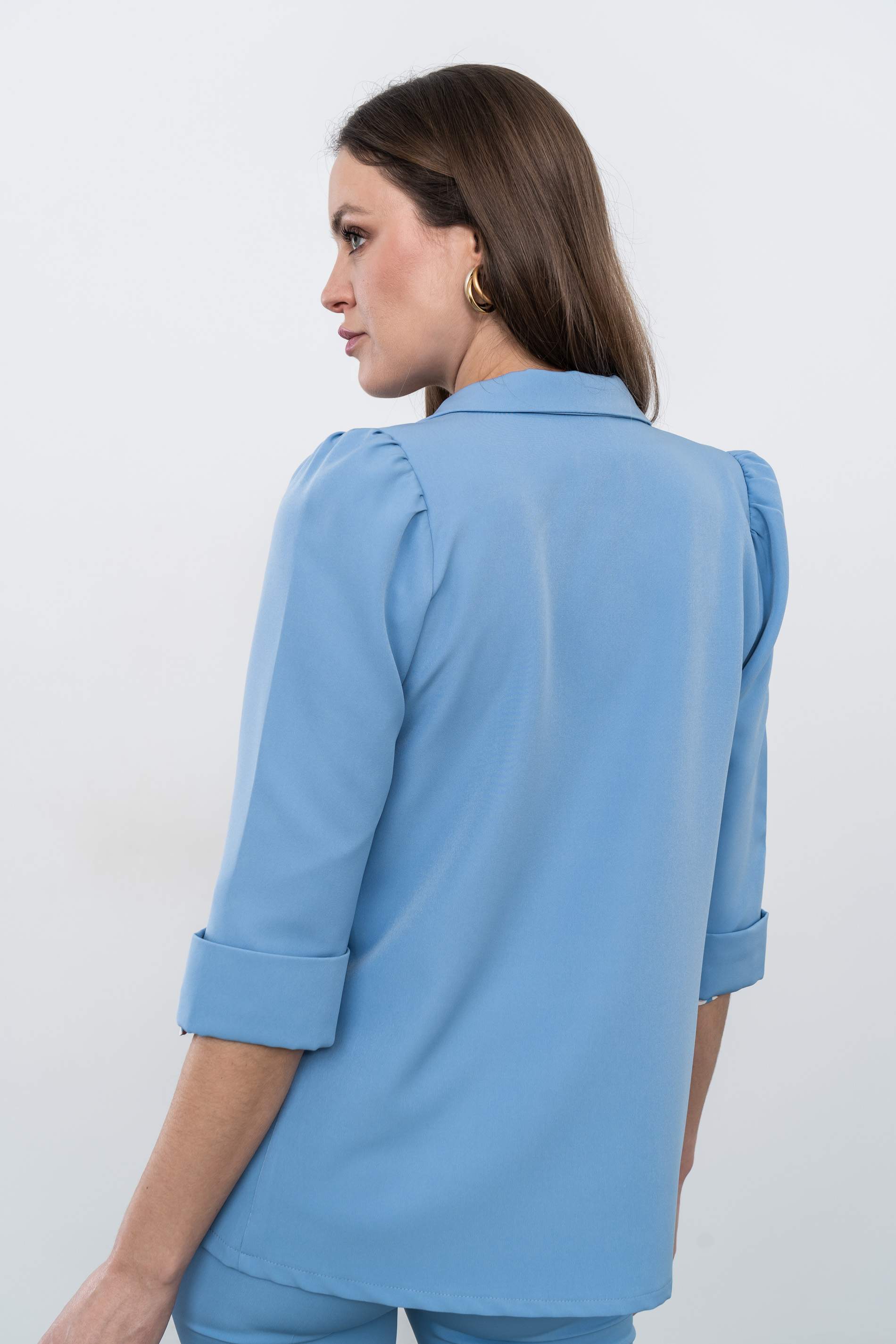 CHAQUETA MANGA VUELTA AZUL - Imagen 6