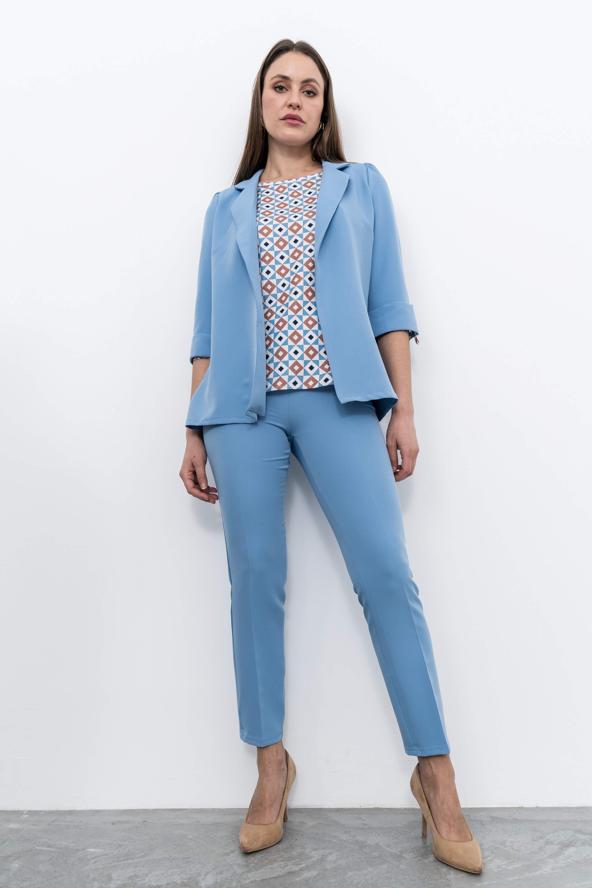 CHAQUETA MANGA VUELTA AZUL - Imagen 7