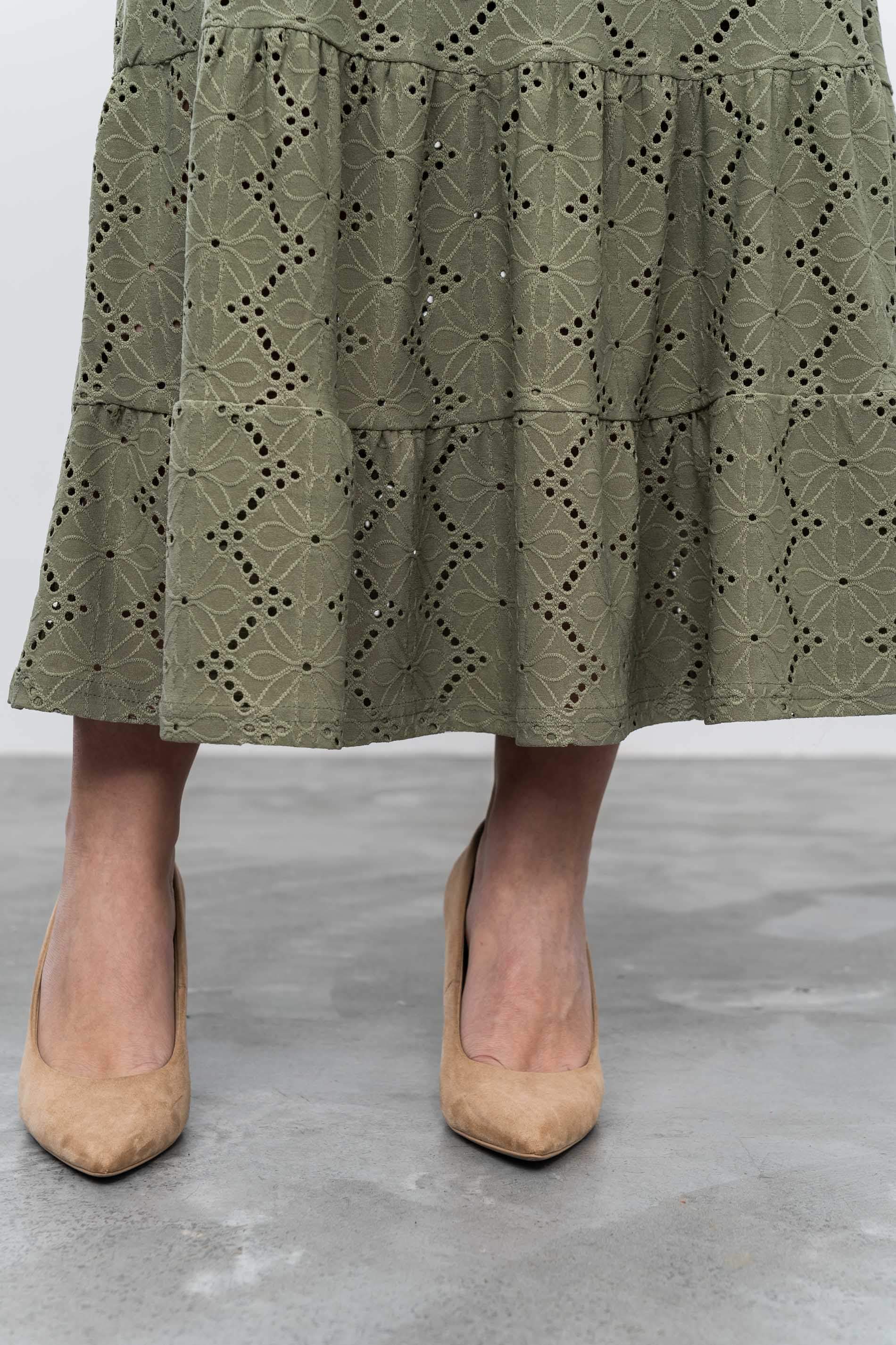 FALDA TEJIDO PERFORADO KAKI - Imagen 4