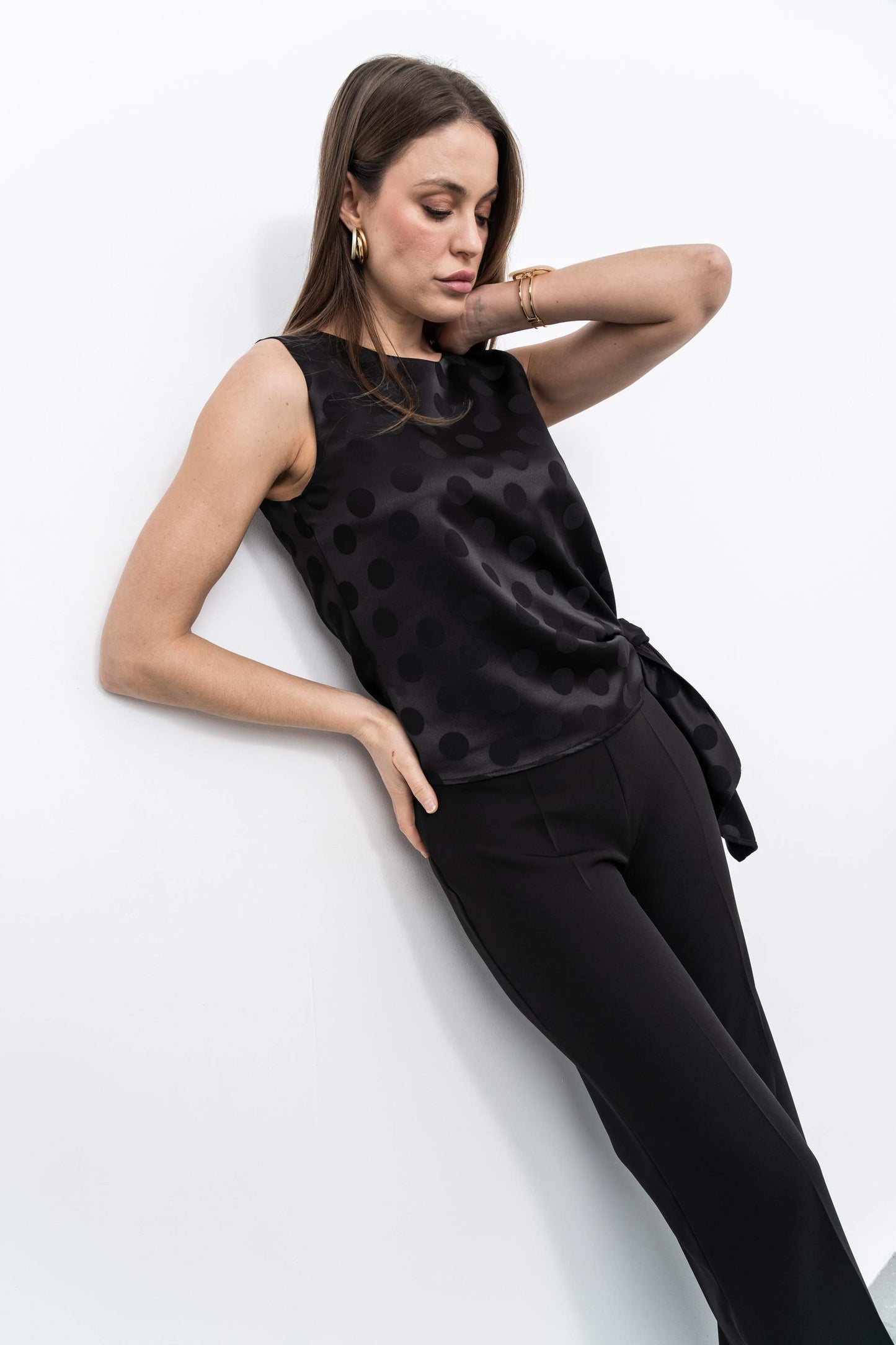 PANTALON PIERNA ANCHA VESTIR NEGRO - Imagen 2