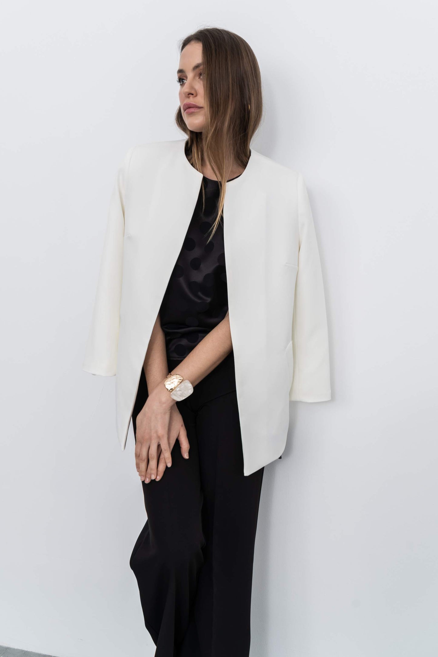PANTALON PIERNA ANCHA VESTIR NEGRO - Imagen 3