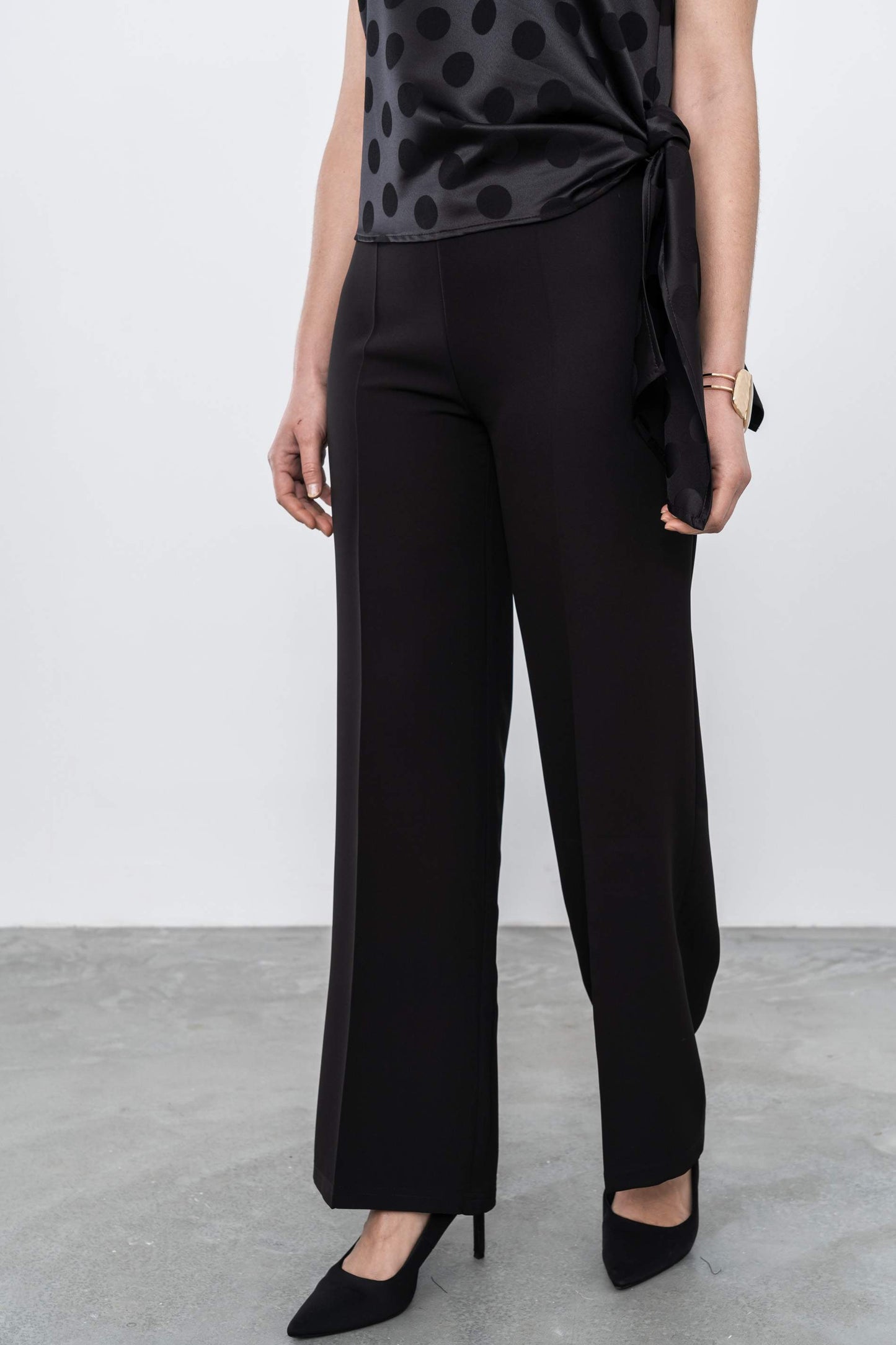 PANTALON PIERNA ANCHA VESTIR NEGRO - Imagen 5