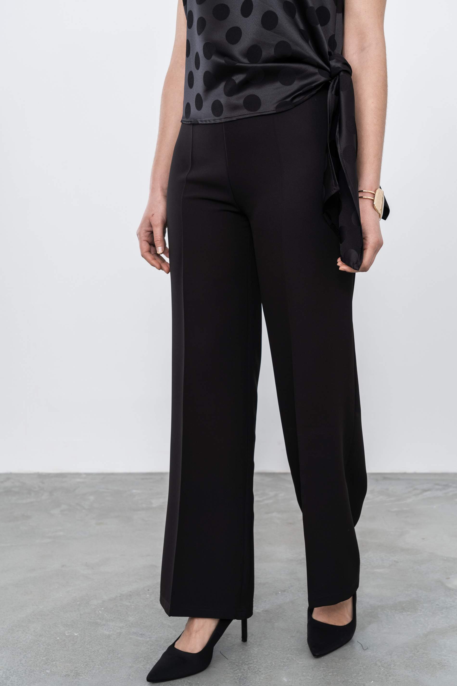 PANTALON PIERNA ANCHA VESTIR NEGRO - Imagen 5