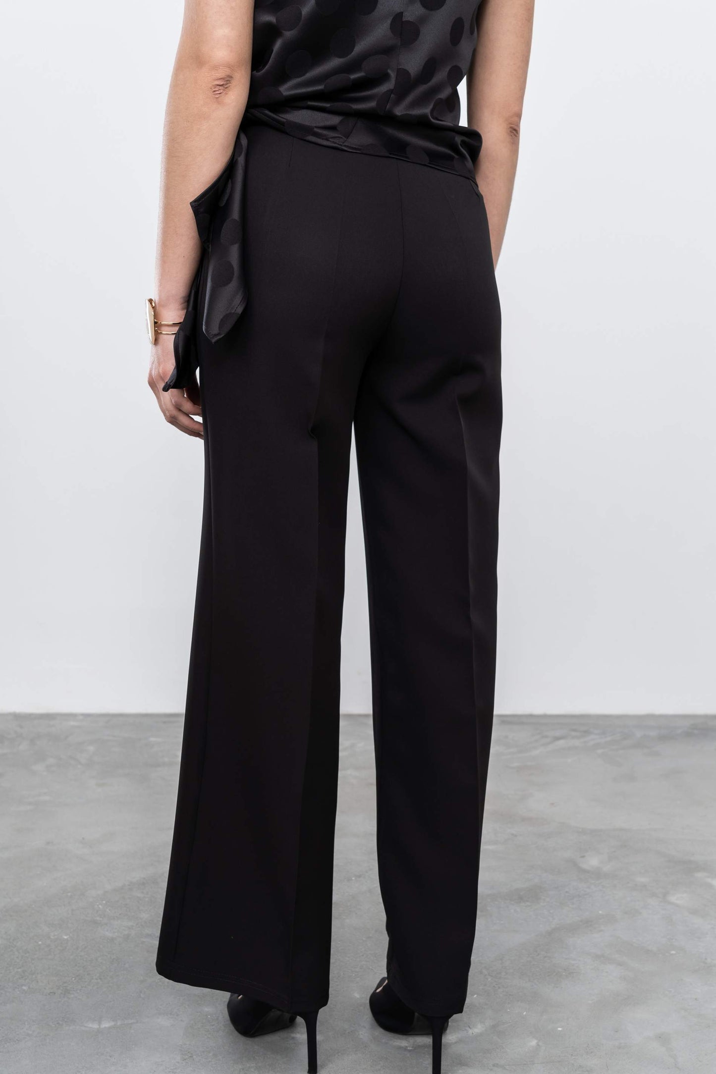 PANTALON PIERNA ANCHA VESTIR NEGRO - Imagen 6