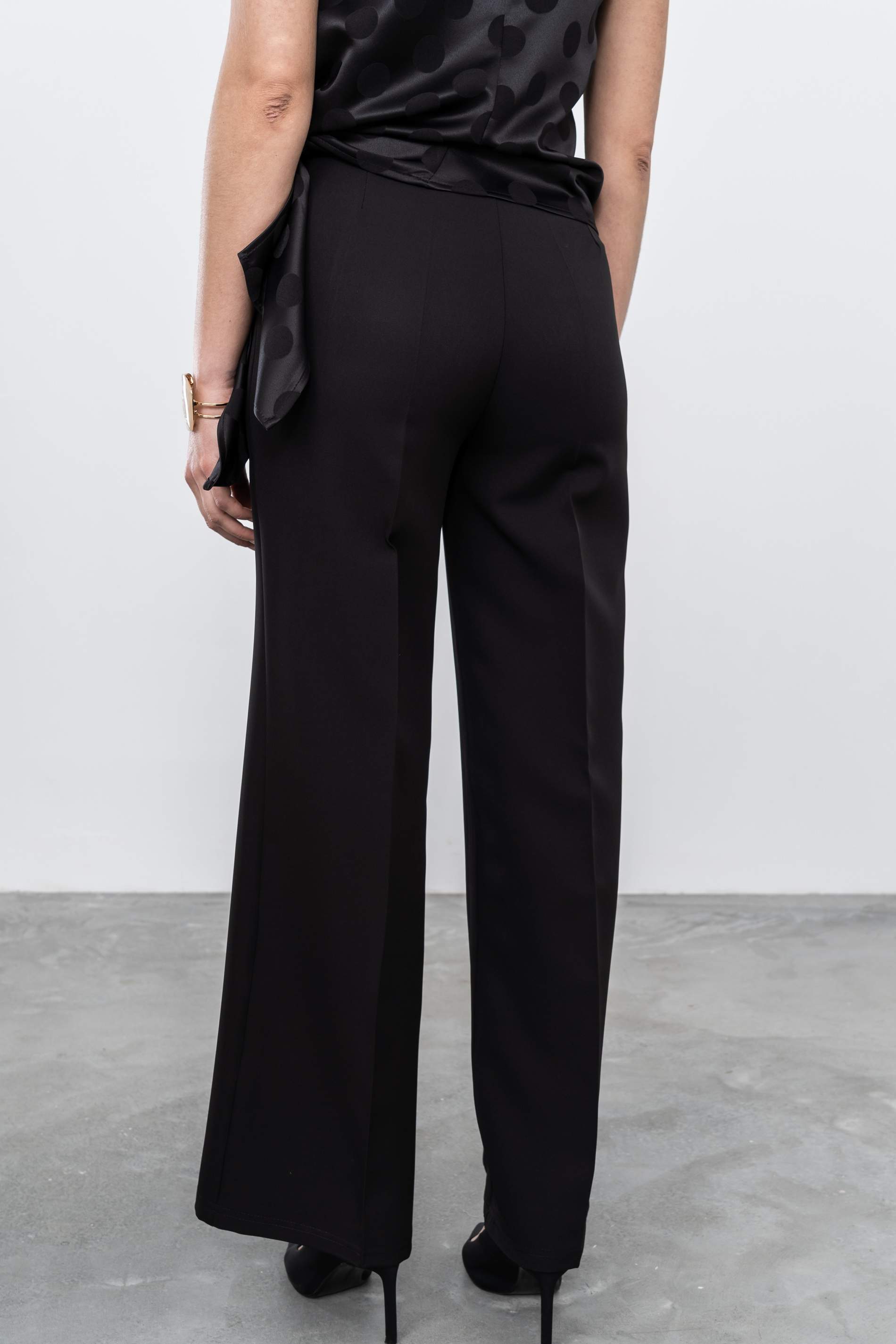 PANTALON PIERNA ANCHA VESTIR NEGRO - Imagen 6