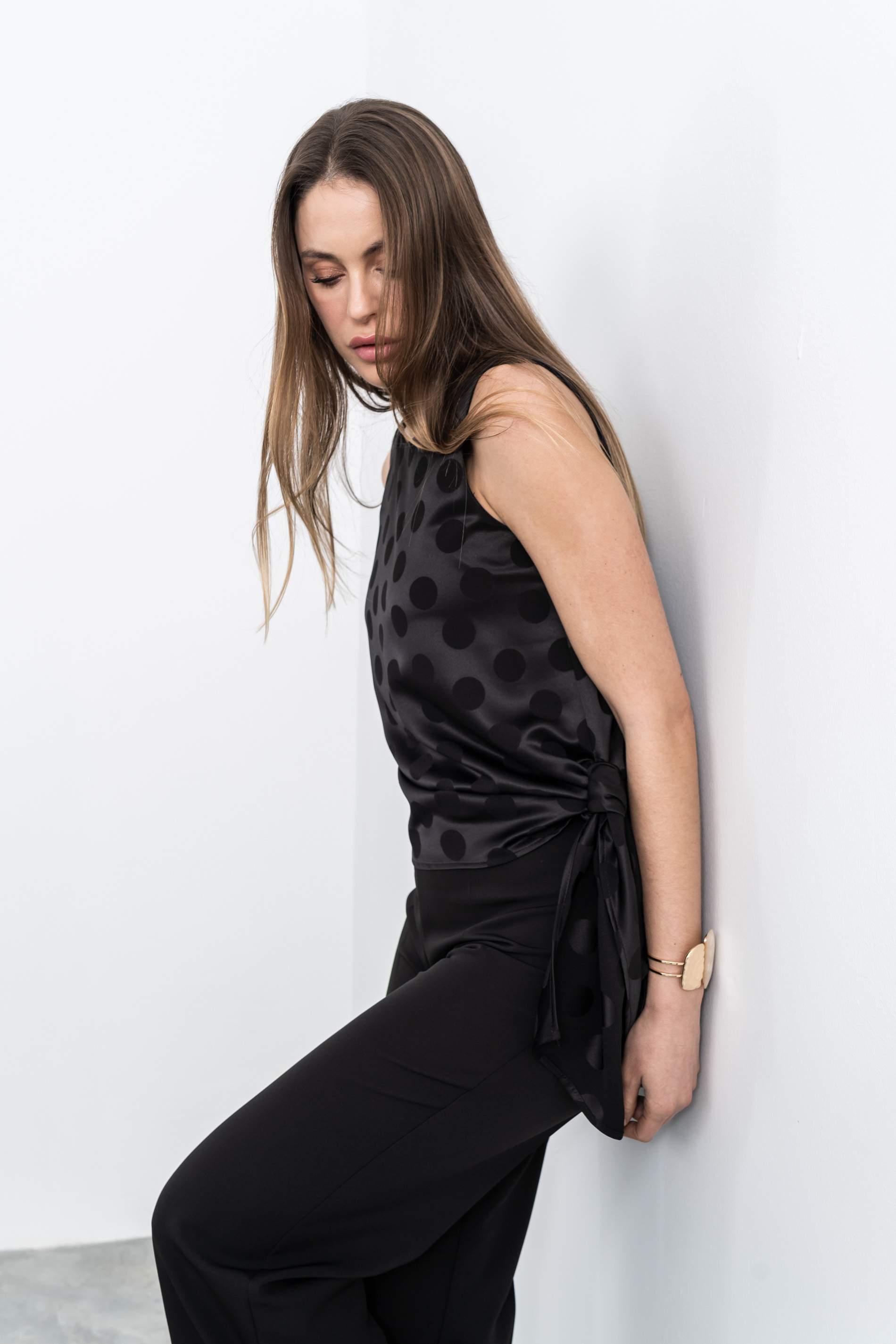 PANTALON PIERNA ANCHA VESTIR NEGRO - Imagen 7