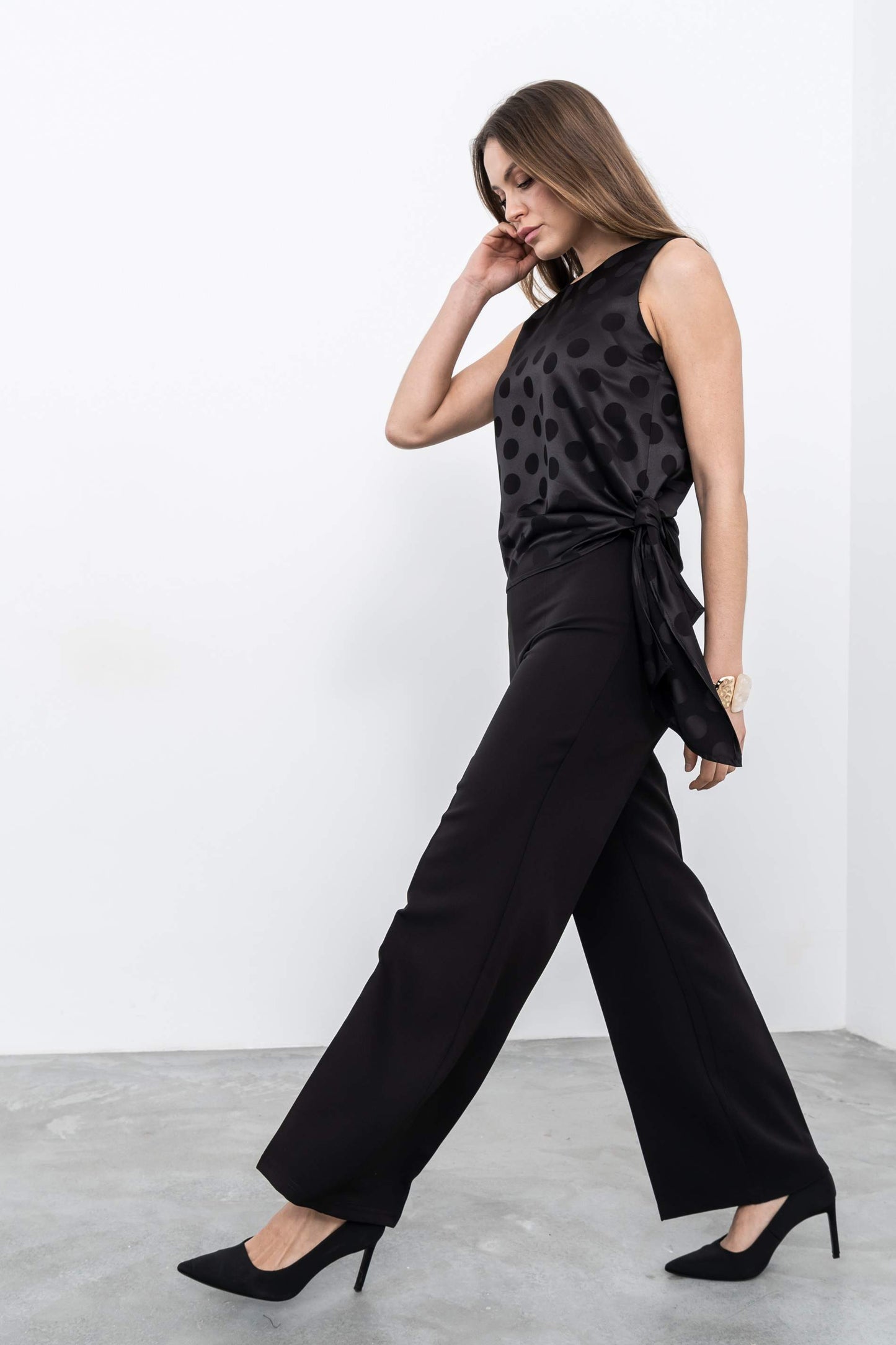 PANTALON PIERNA ANCHA VESTIR NEGRO - Imagen 8