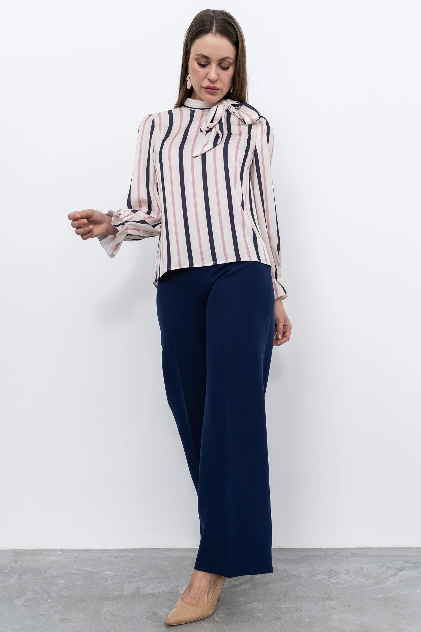 PANTALON PIERNA ANCHA VESTIR MARINO - Imagen 2
