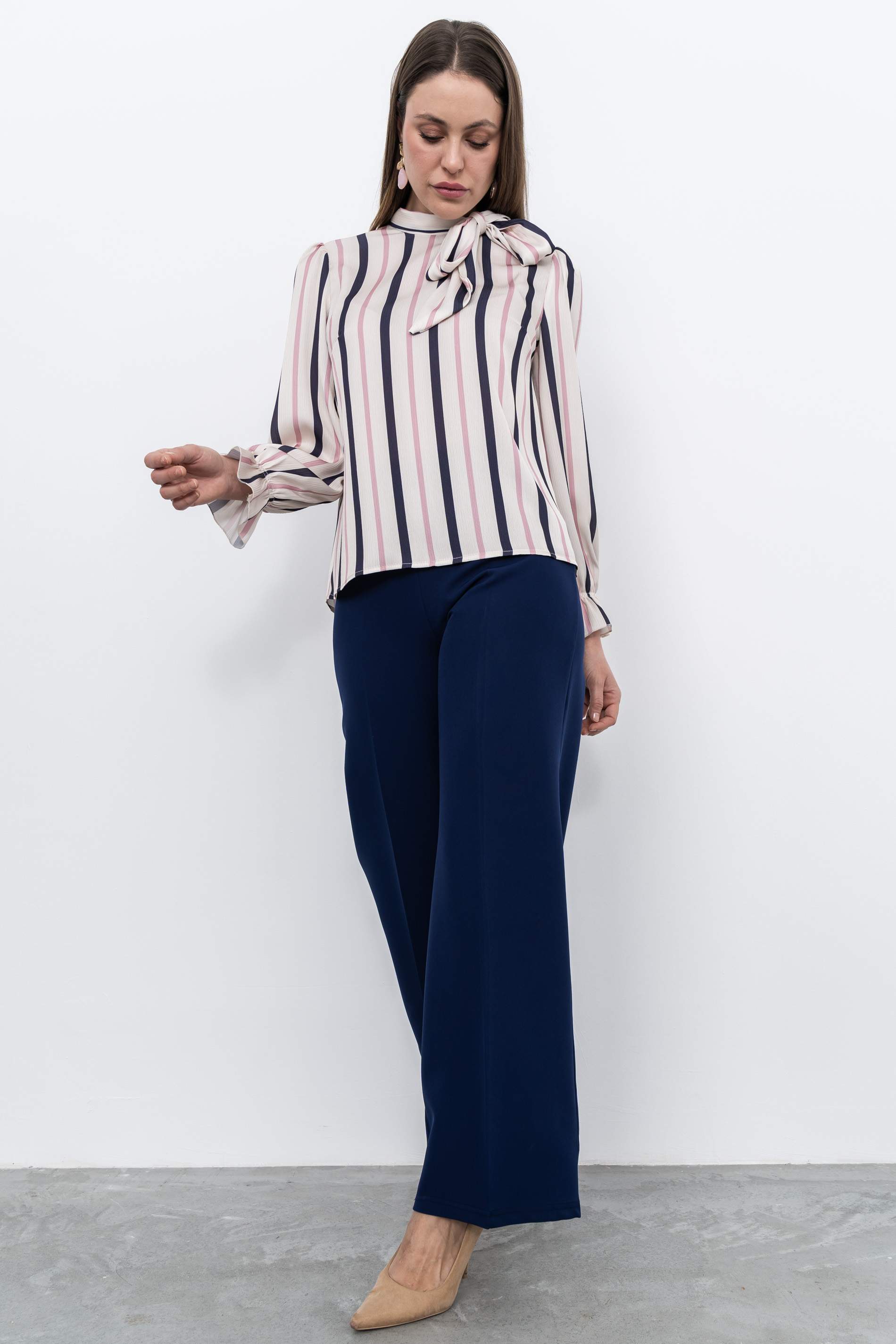 PANTALON PIERNA ANCHA VESTIR MARINO - Imagen 2