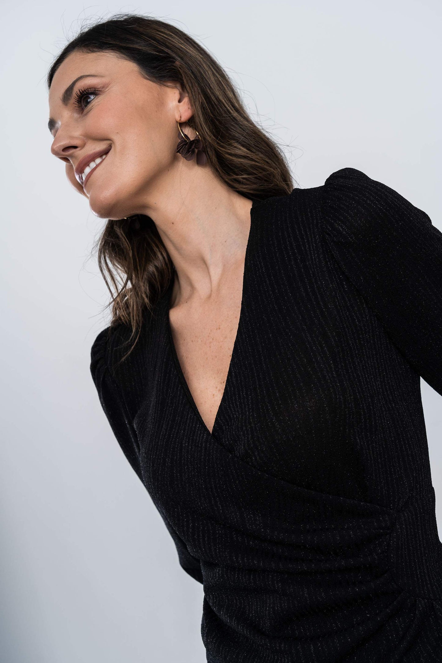 TOP RECOGIDO LUREX NEGRO - Imagen 5