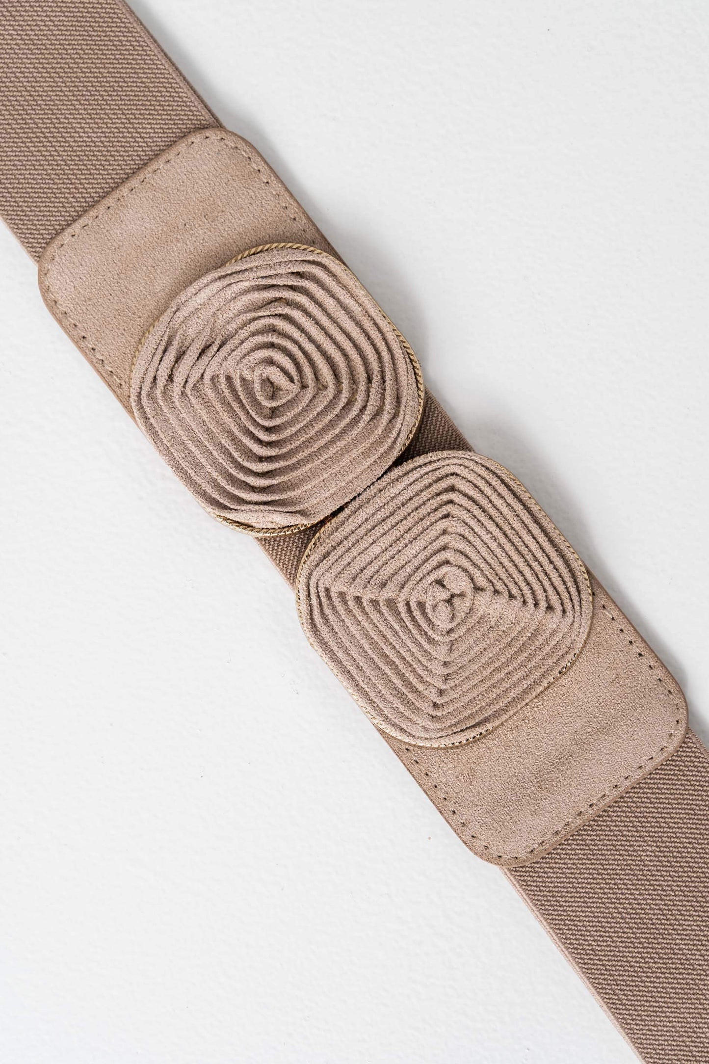 CINTURON ELASTICO FLOR TAUPE