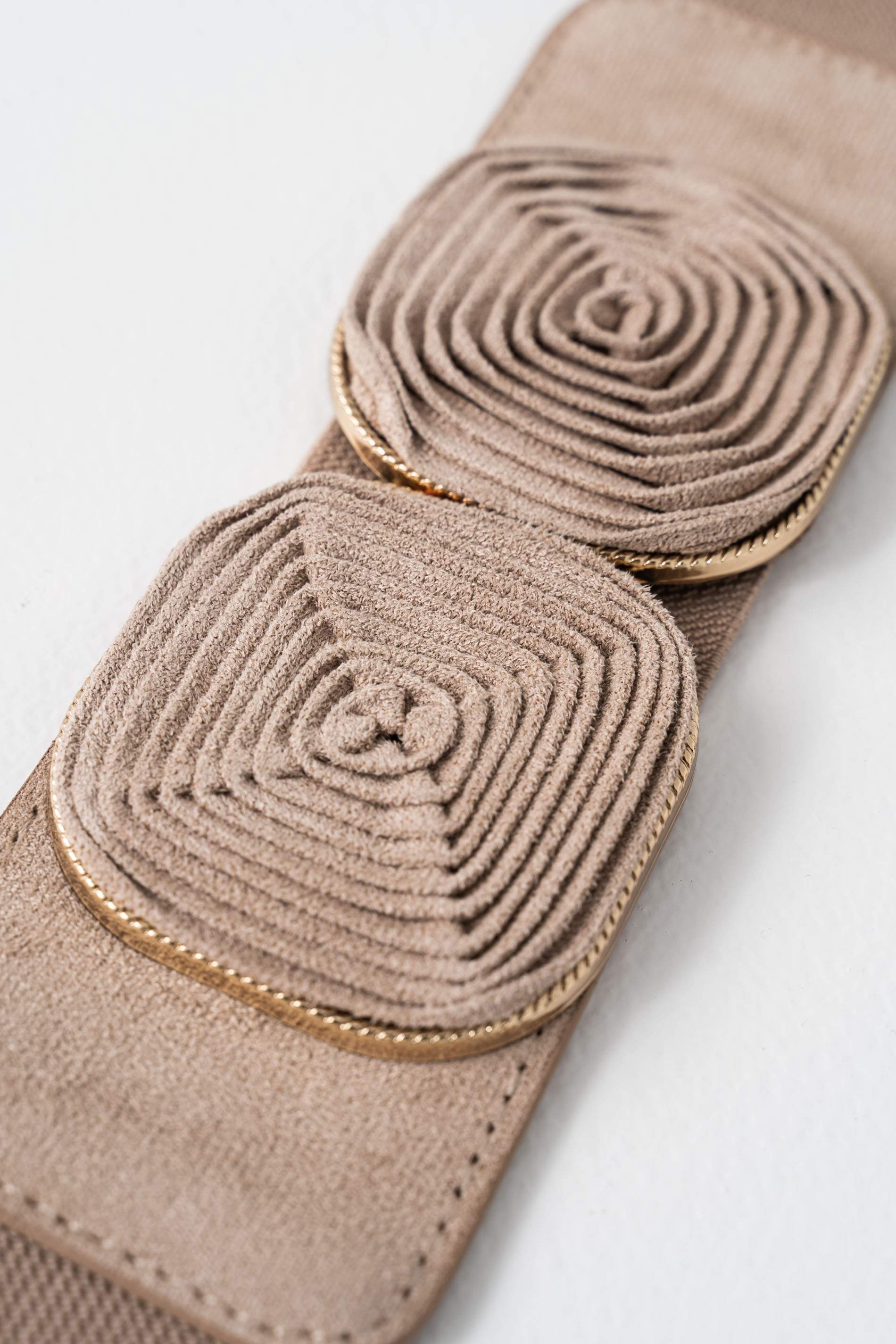 CINTURON ELASTICO FLOR TAUPE - Imagen 2