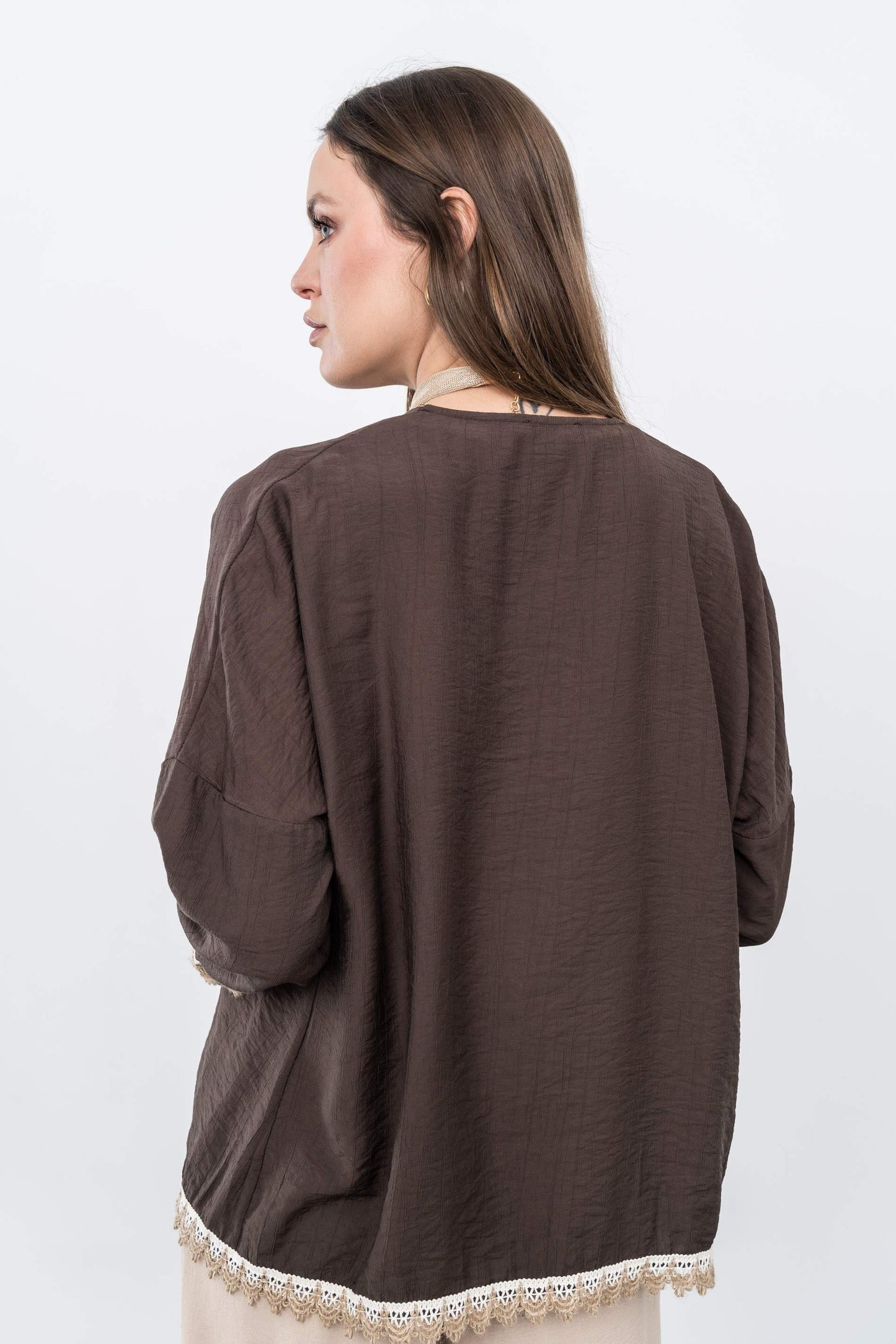 KIMONO DETALLE CUERDA CHOCOLATE - Imagen 8