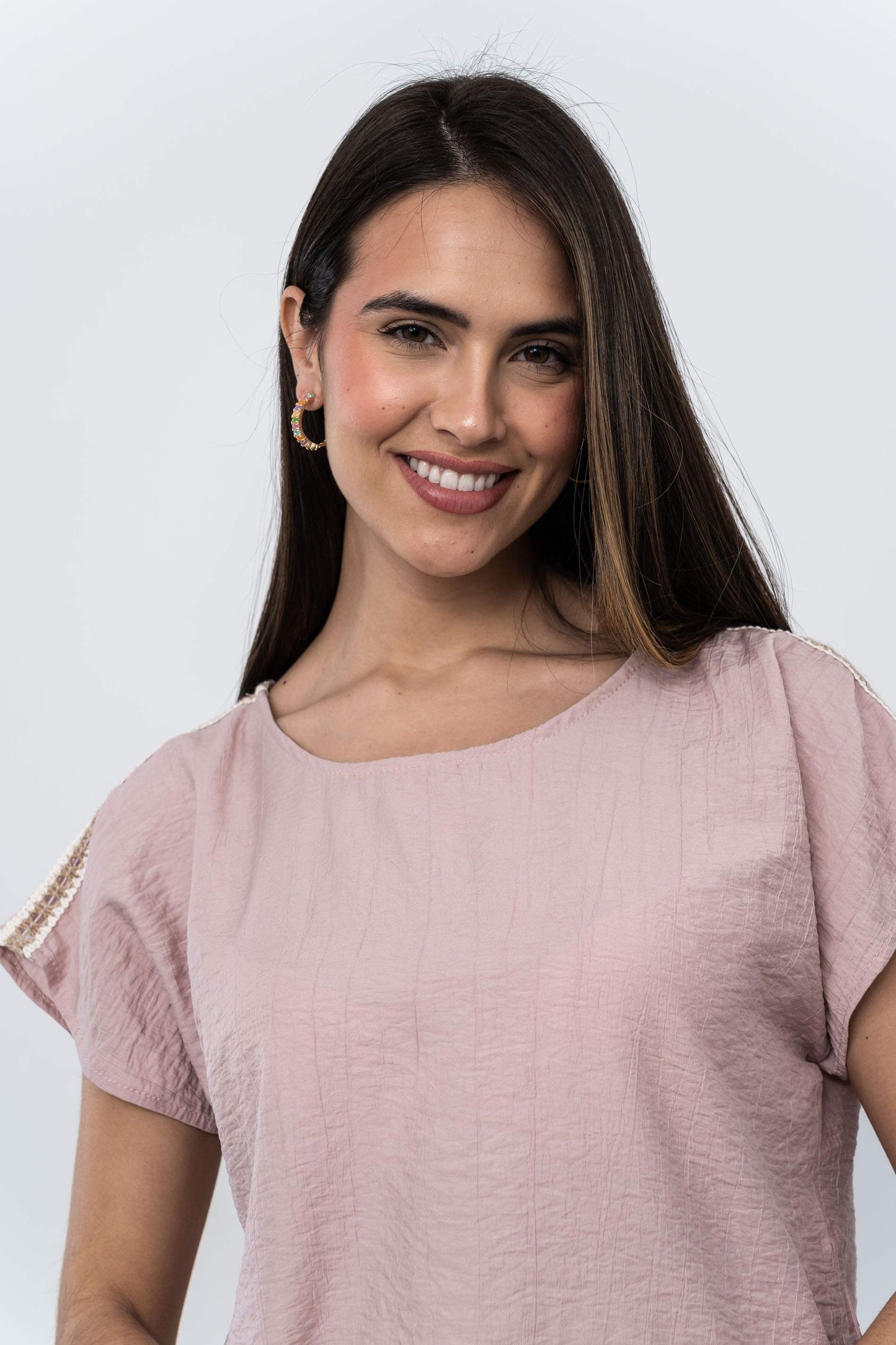 BLUSA DETALLE CUERDA NUDE - Imagen 2