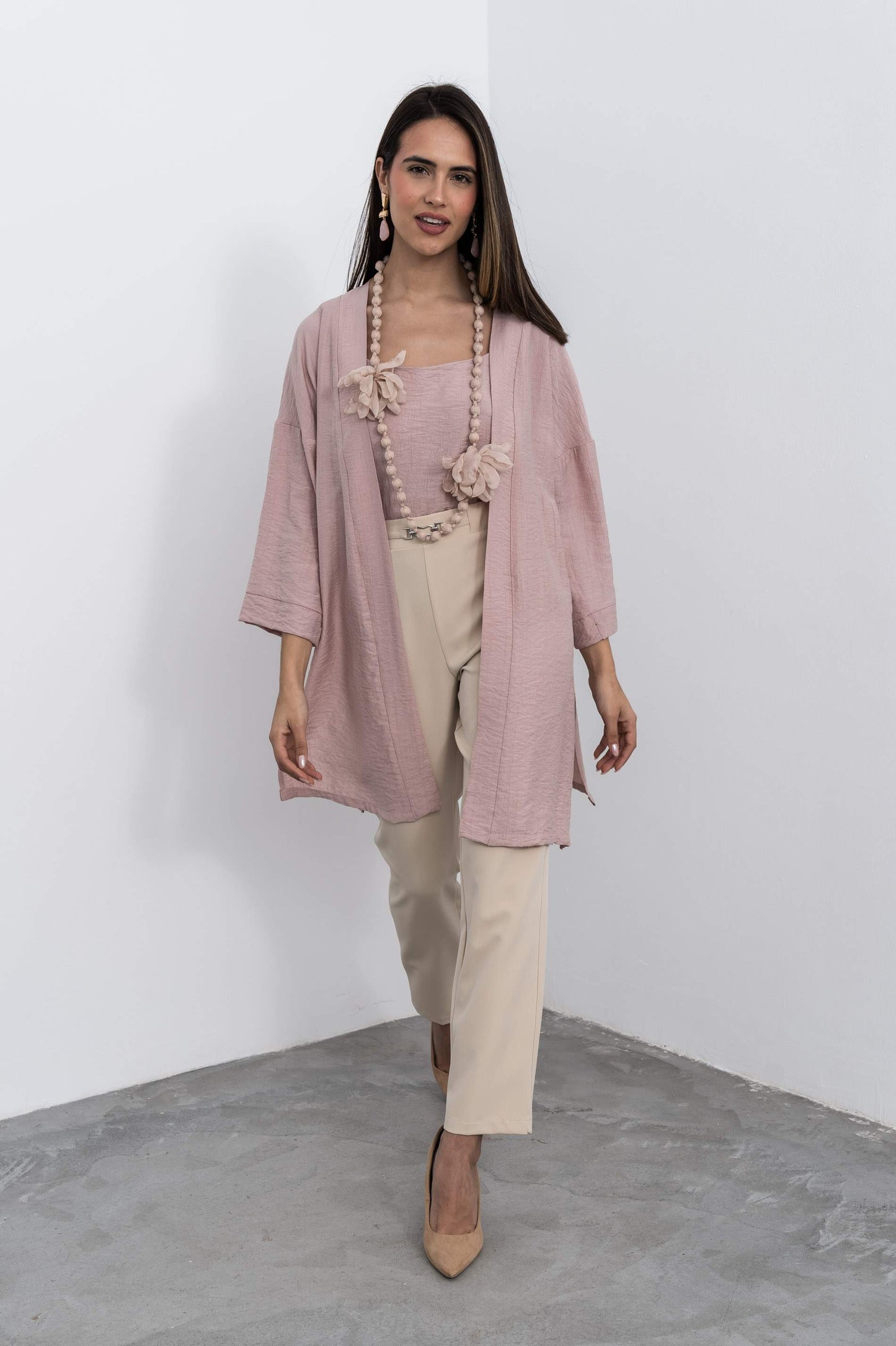 KIMONO LARGO ABERTURAS NUDE - Imagen 5