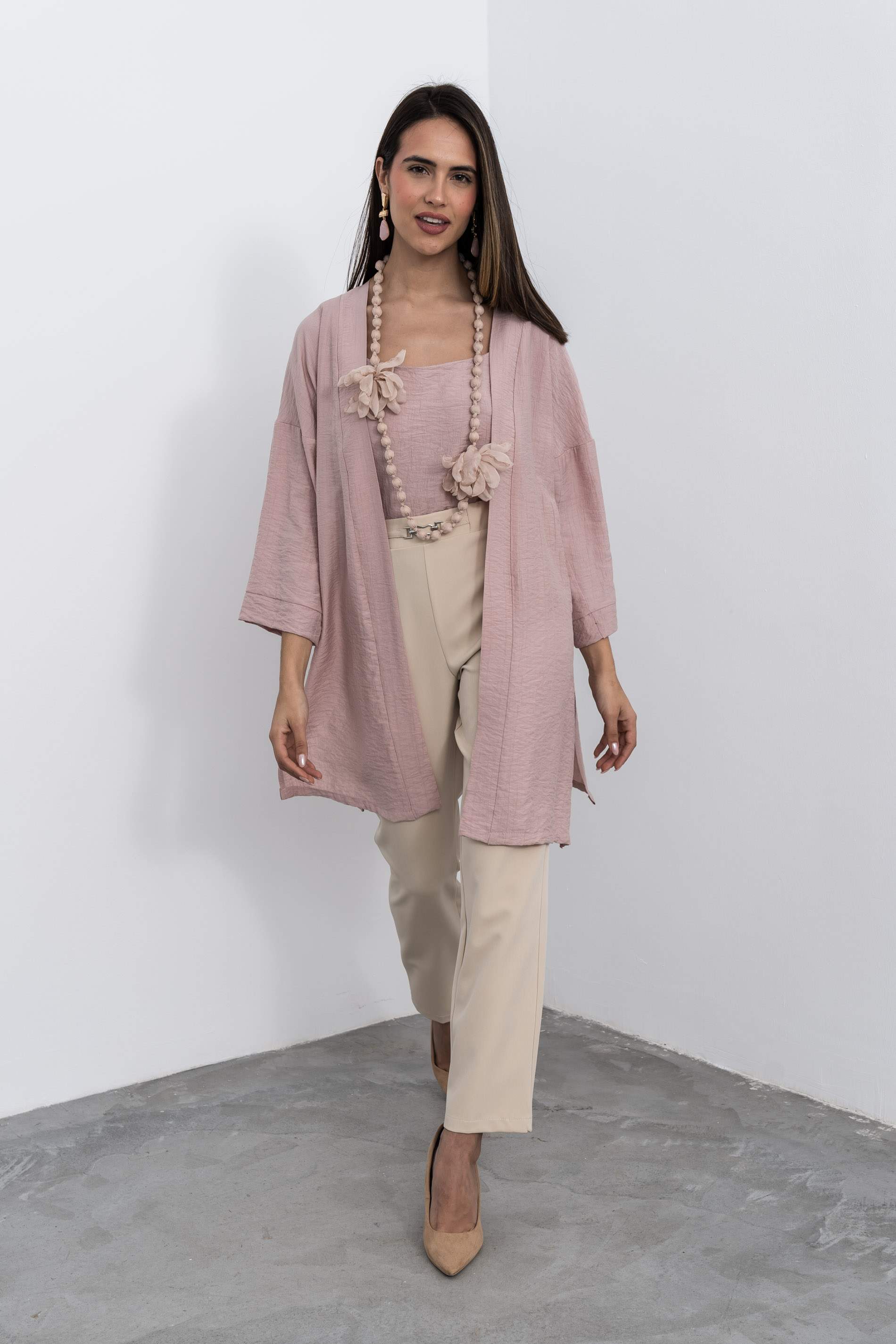 KIMONO LARGO ABERTURAS NUDE - Imagen 5
