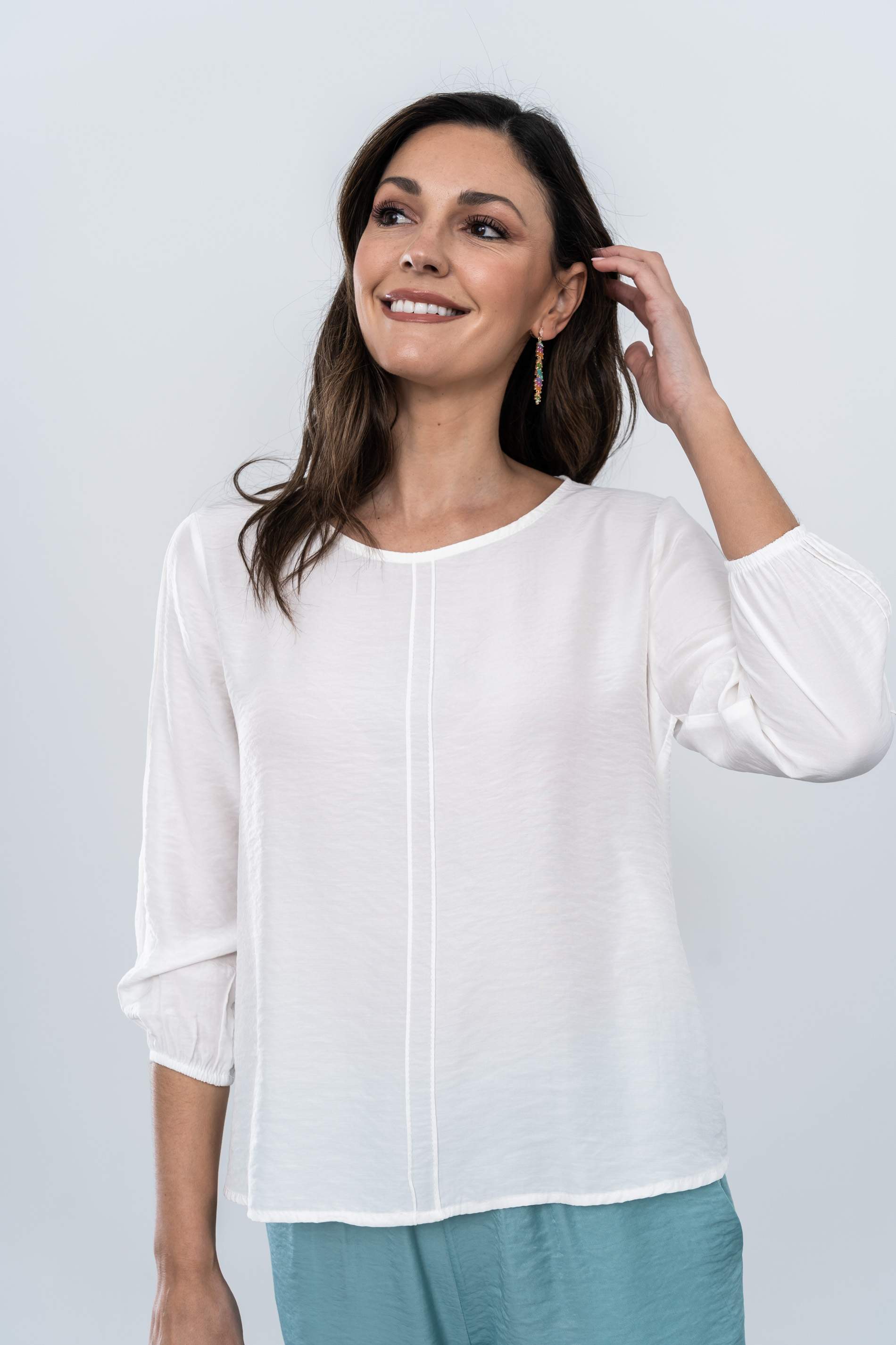 BLUSA NERVIO DECORATIVO CRUDO - Imagen 2