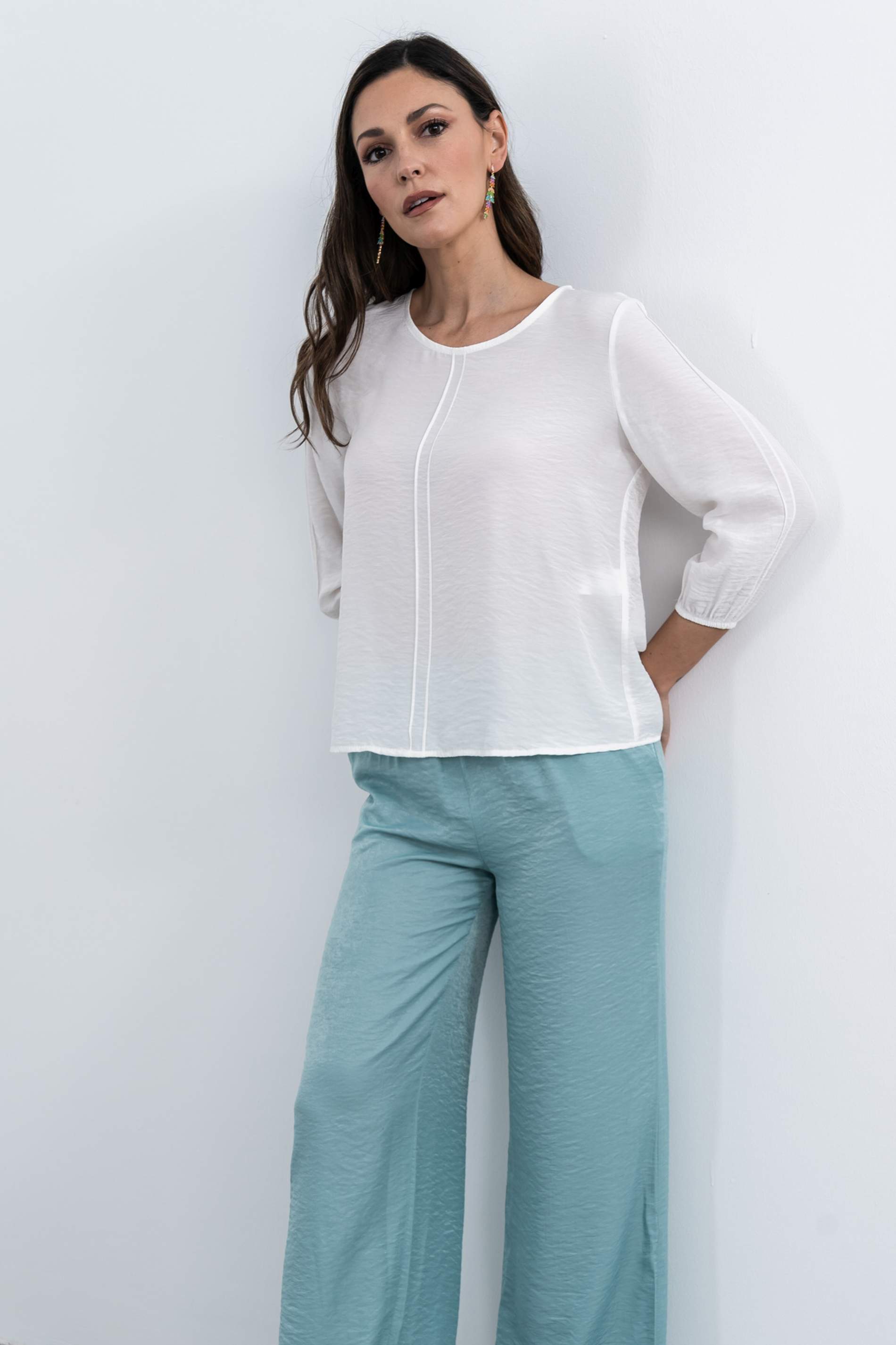 BLUSA NERVIO DECORATIVO CRUDO - Imagen 5