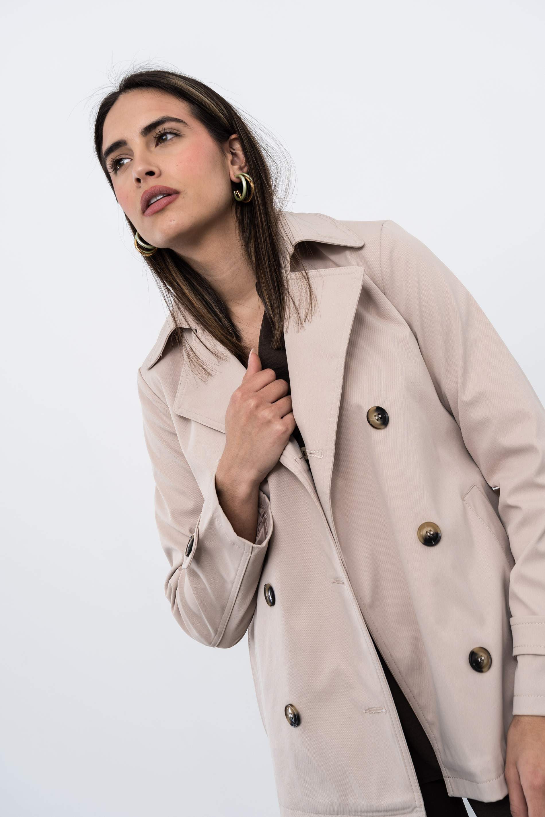 TRENCH CINTURON BEIGE - Imagen 3