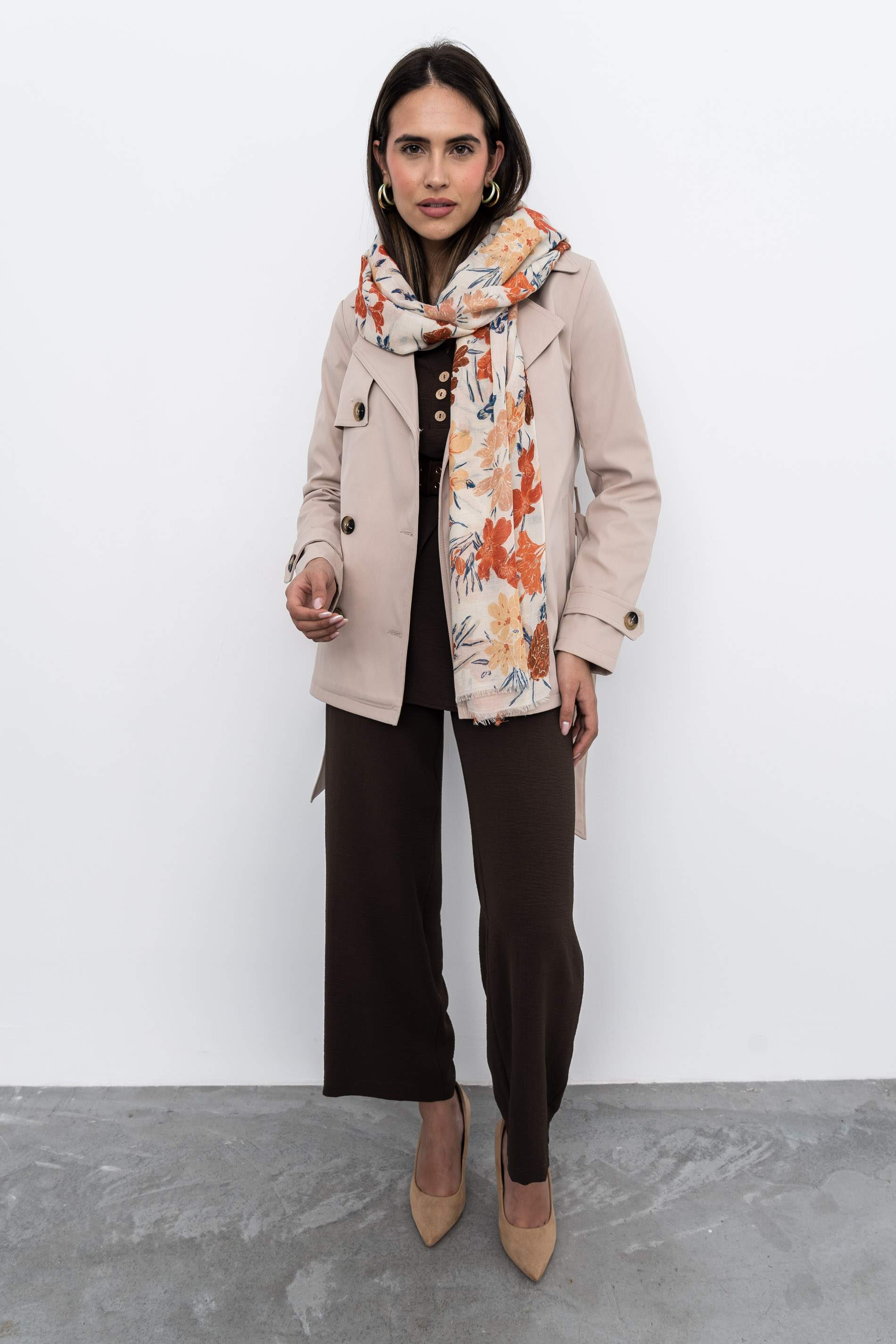 TRENCH CINTURON BEIGE - Imagen 4