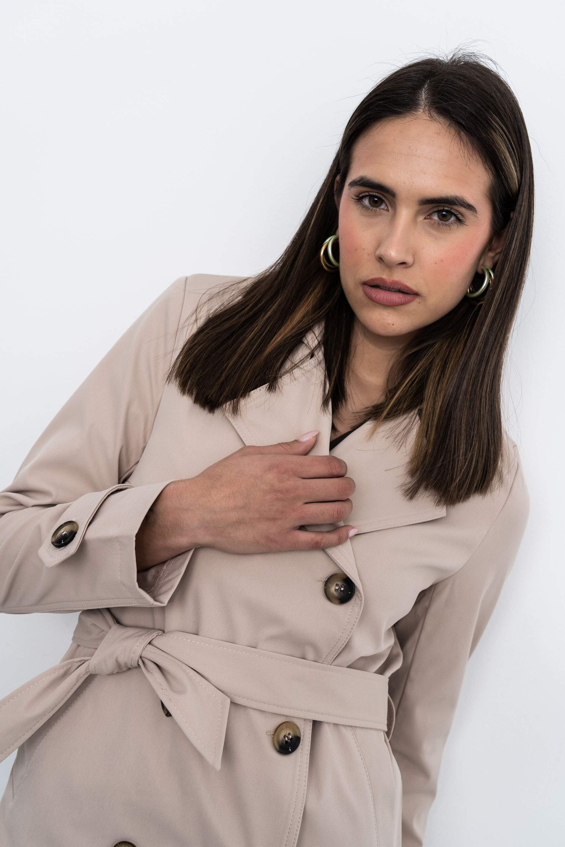 TRENCH CINTURON BEIGE - Imagen 6