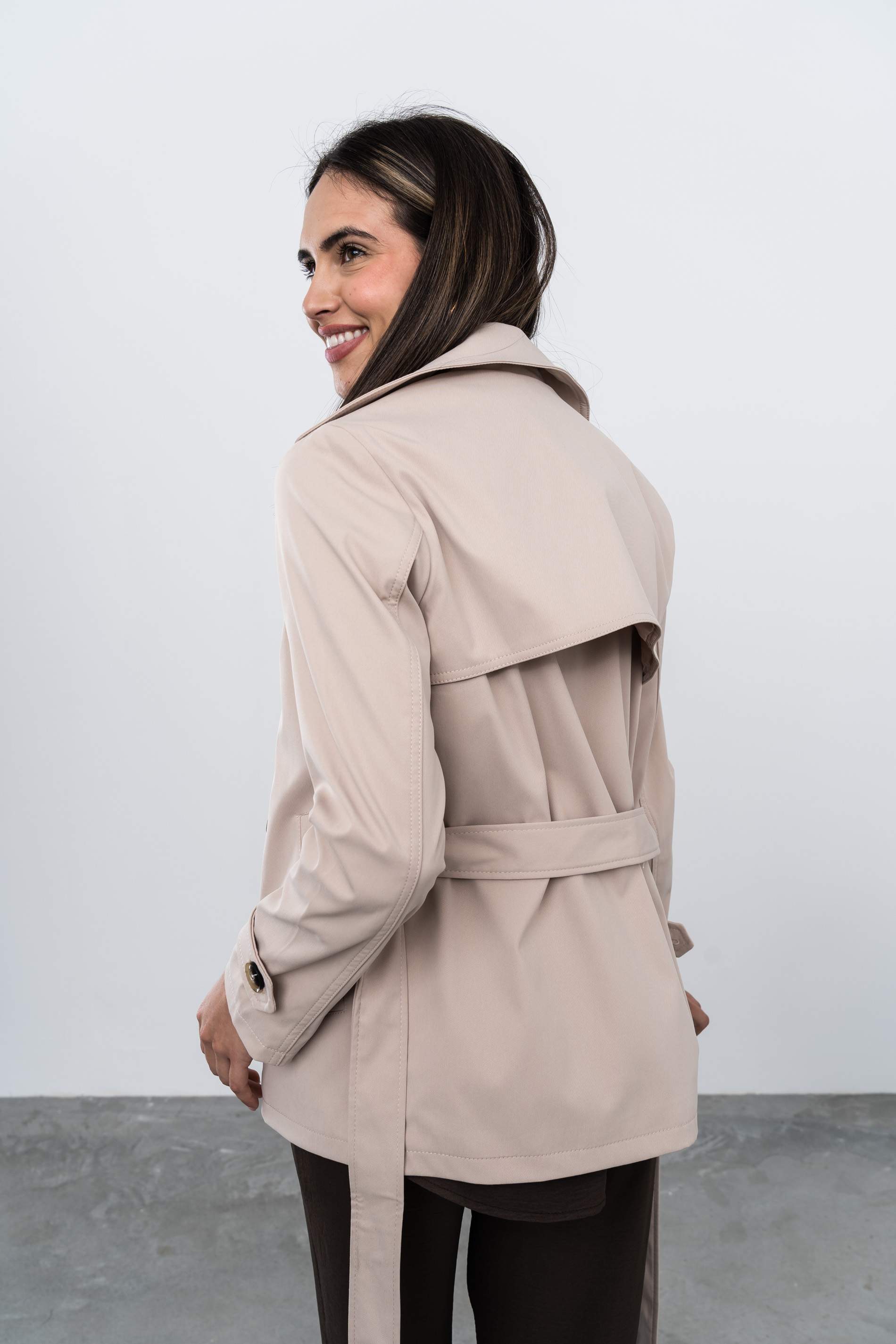 TRENCH CINTURON BEIGE - Imagen 8