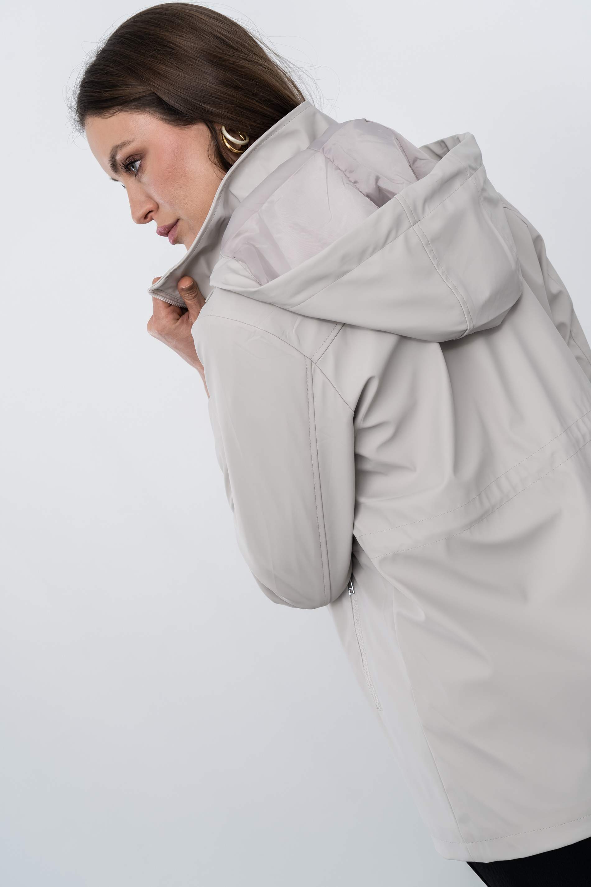 CORTAVIENTOS DOBLE CORCHETE BEIGE - Imagen 8