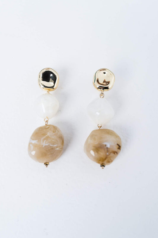 PENDIENTES PIEDRA MARMOLEADA