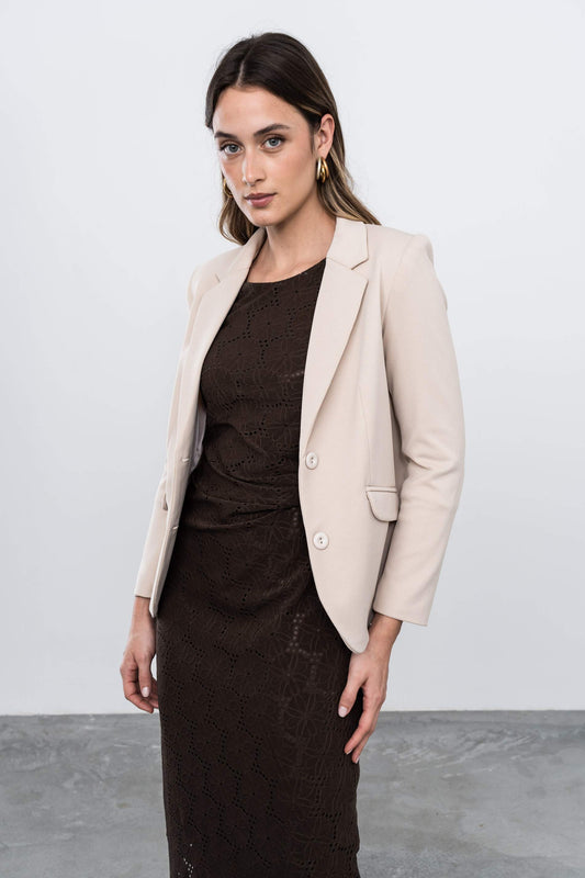 AMERICANA DOBLE BOTON BEIGE