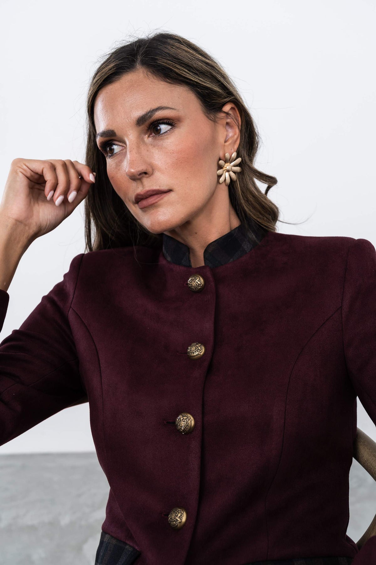 CHAQUETA ABOTONADA EFECTO ANTE