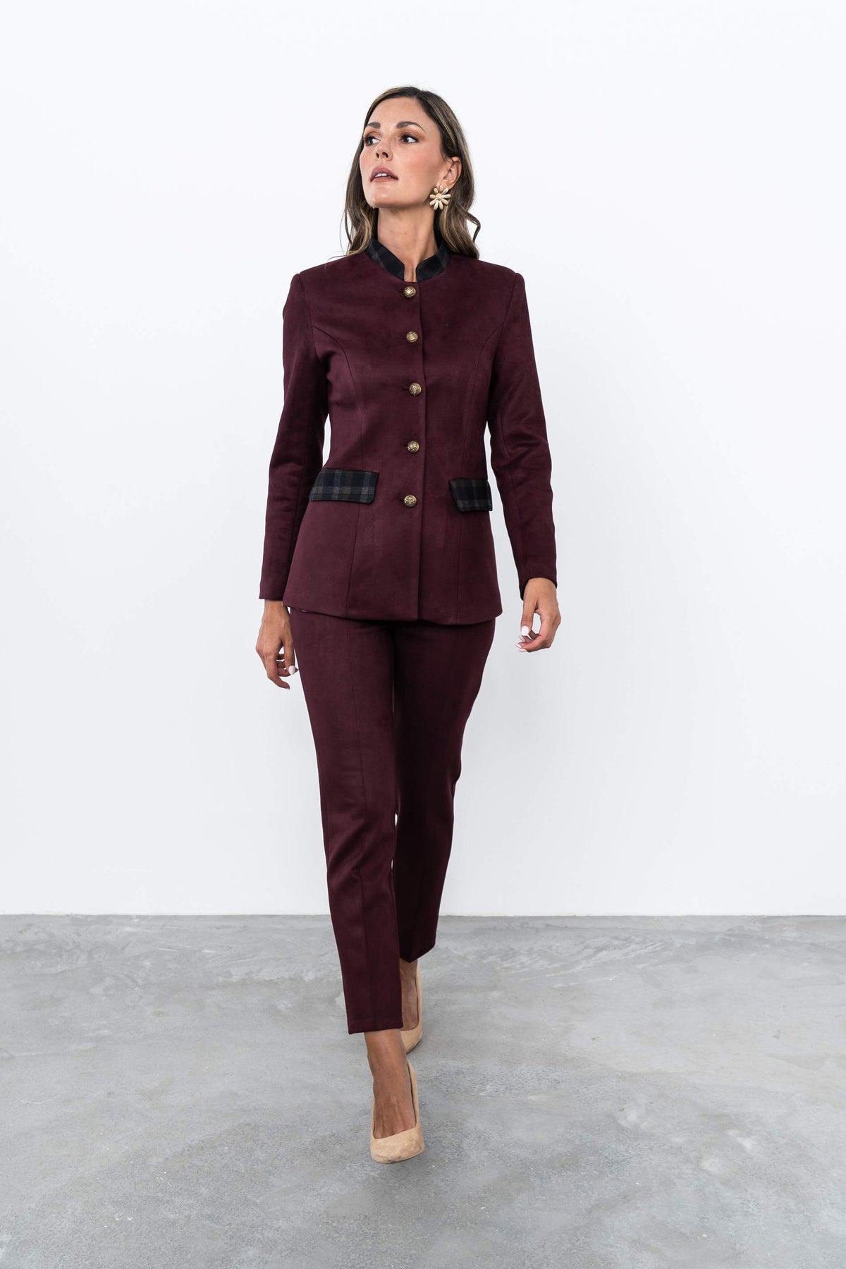 PANTALON EFECTO ANTE BURDEOS