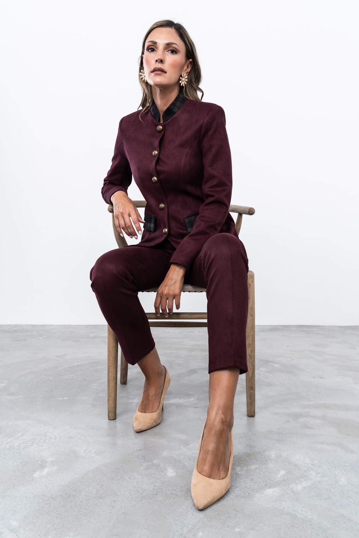 PANTALON EFECTO ANTE BURDEOS