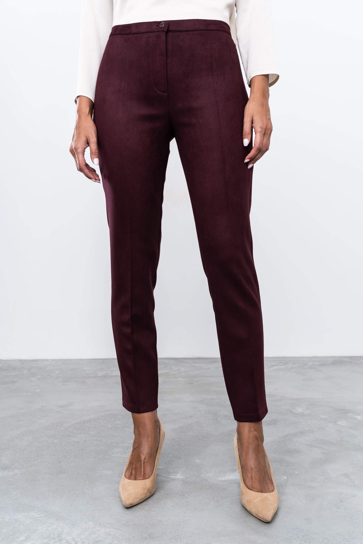 PANTALON EFECTO ANTE BURDEOS