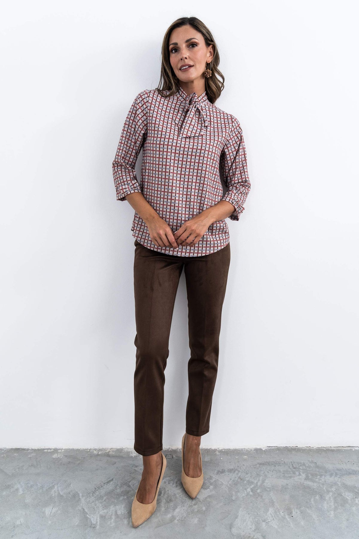 PANTALÓN EFECTO ANTE MARRÓN