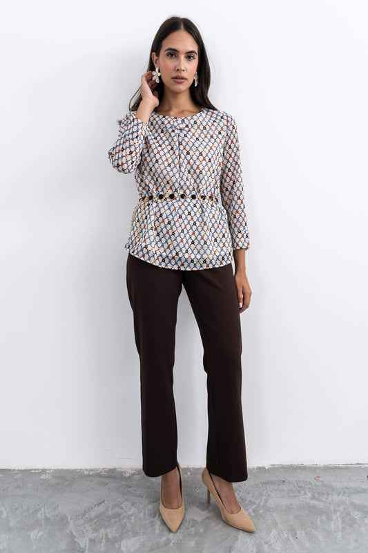 BLUSA ESTAMPADOS GEOMETRICOS LAZOS