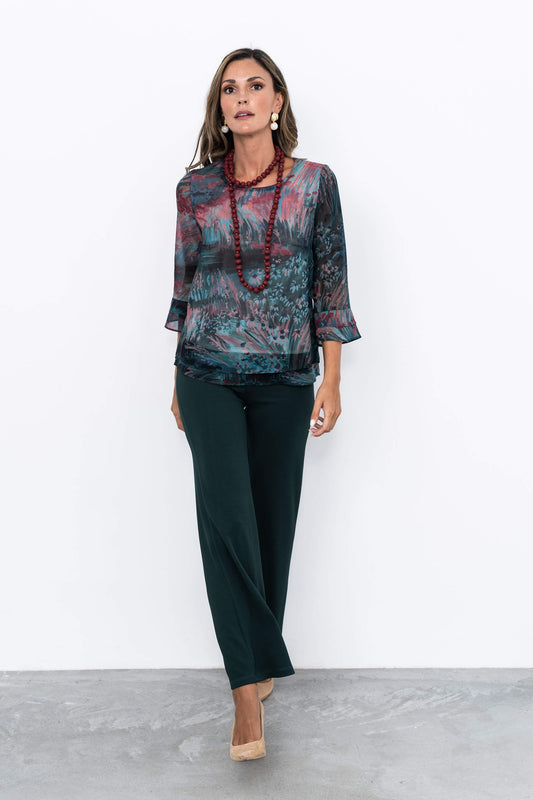 BLUSA DOBLE CAPA FLORAL