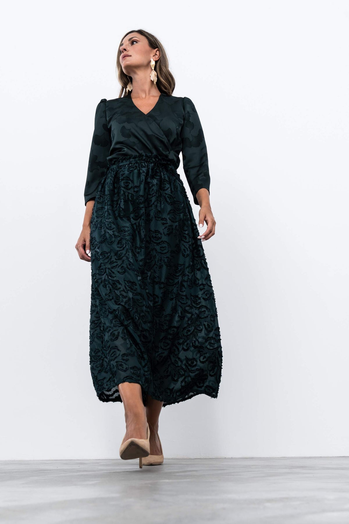 BLUSA RECOGIDO LATERAL JACQUARD