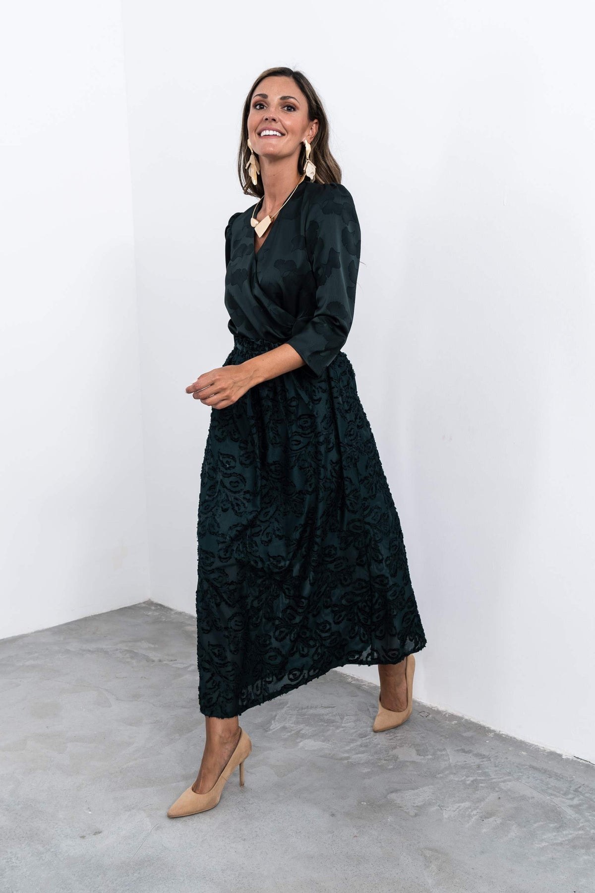 BLUSA RECOGIDO LATERAL JACQUARD