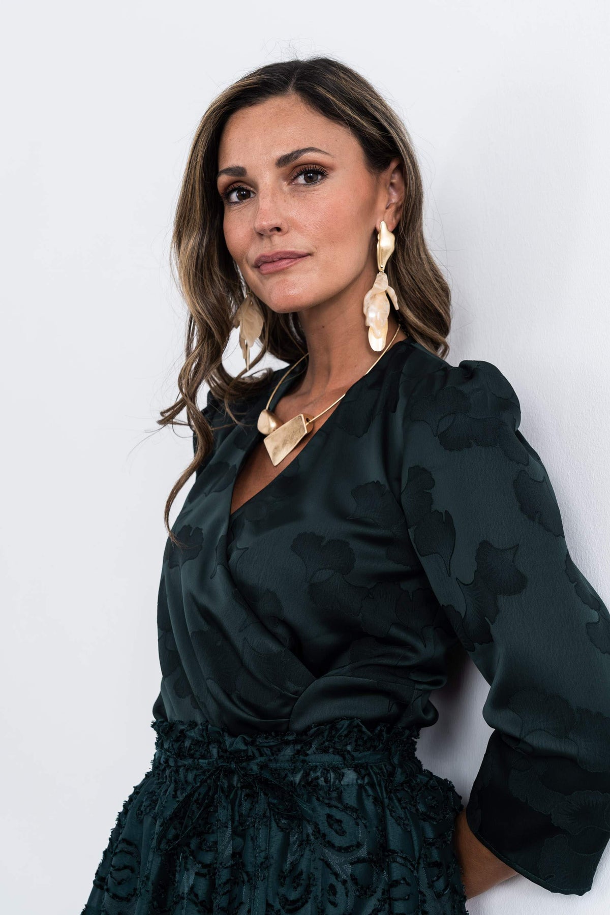 BLUSA RECOGIDO LATERAL JACQUARD