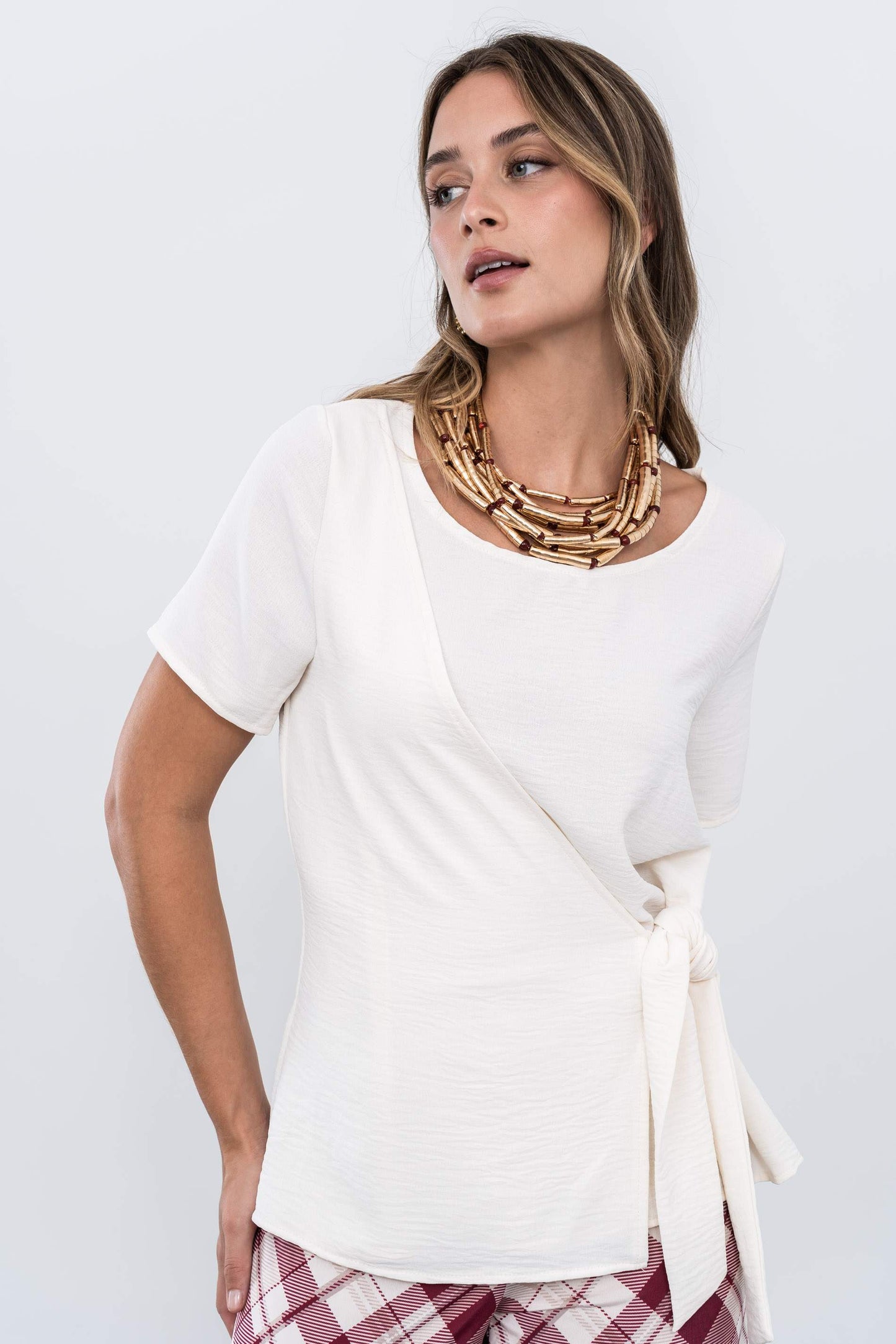 BLUSA EFECTO CRUZADO CRUDO - Imagen 10