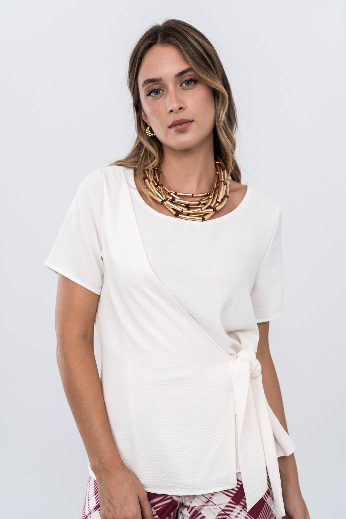 BLUSA EFECTO CRUZADO CRUDO - Imagen 5