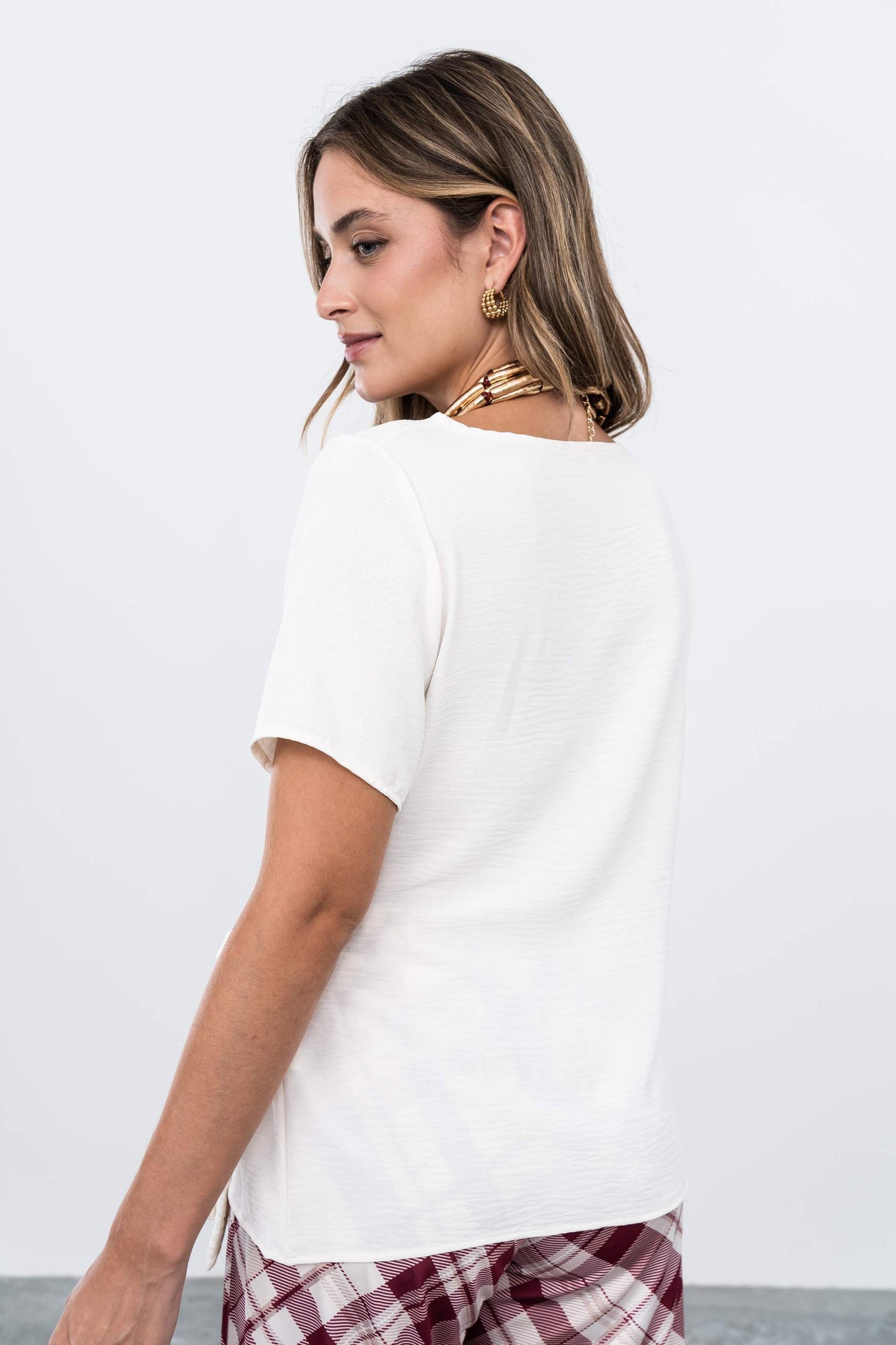 BLUSA EFECTO CRUZADO CRUDO - Imagen 6