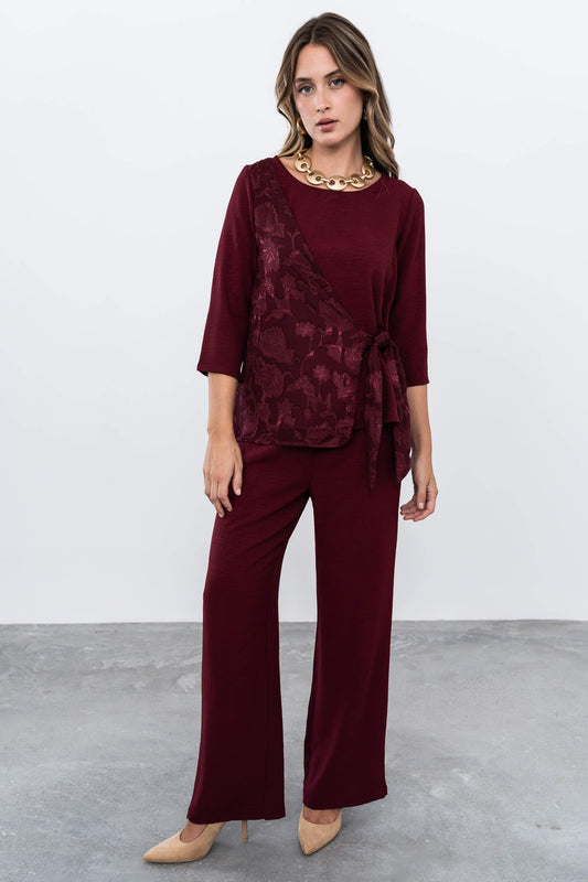 PANTALON HOLGADO RECTO BURDEOS