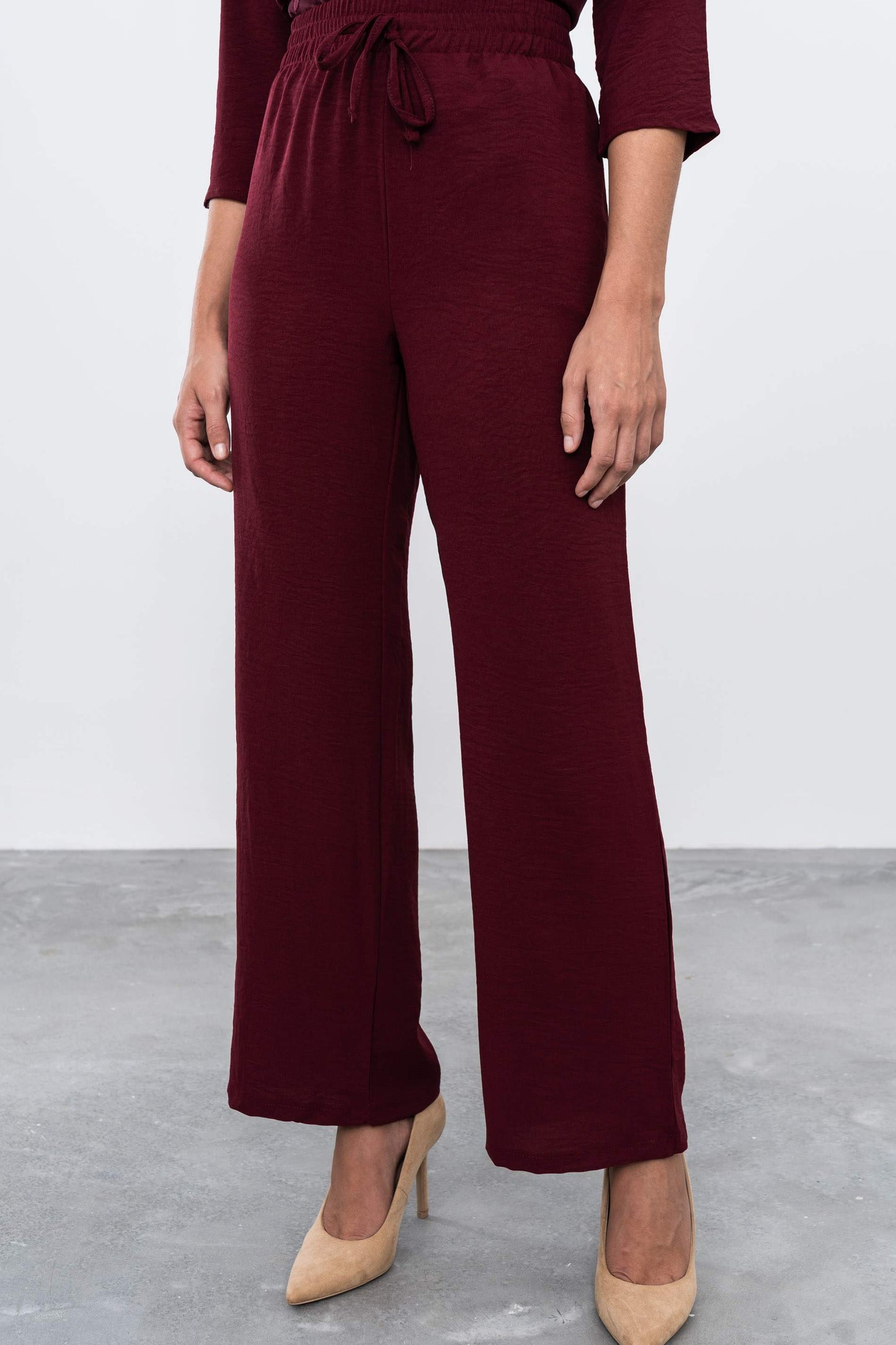 PANTALON HOLGADO RECTO BURDEOS - Imagen 3