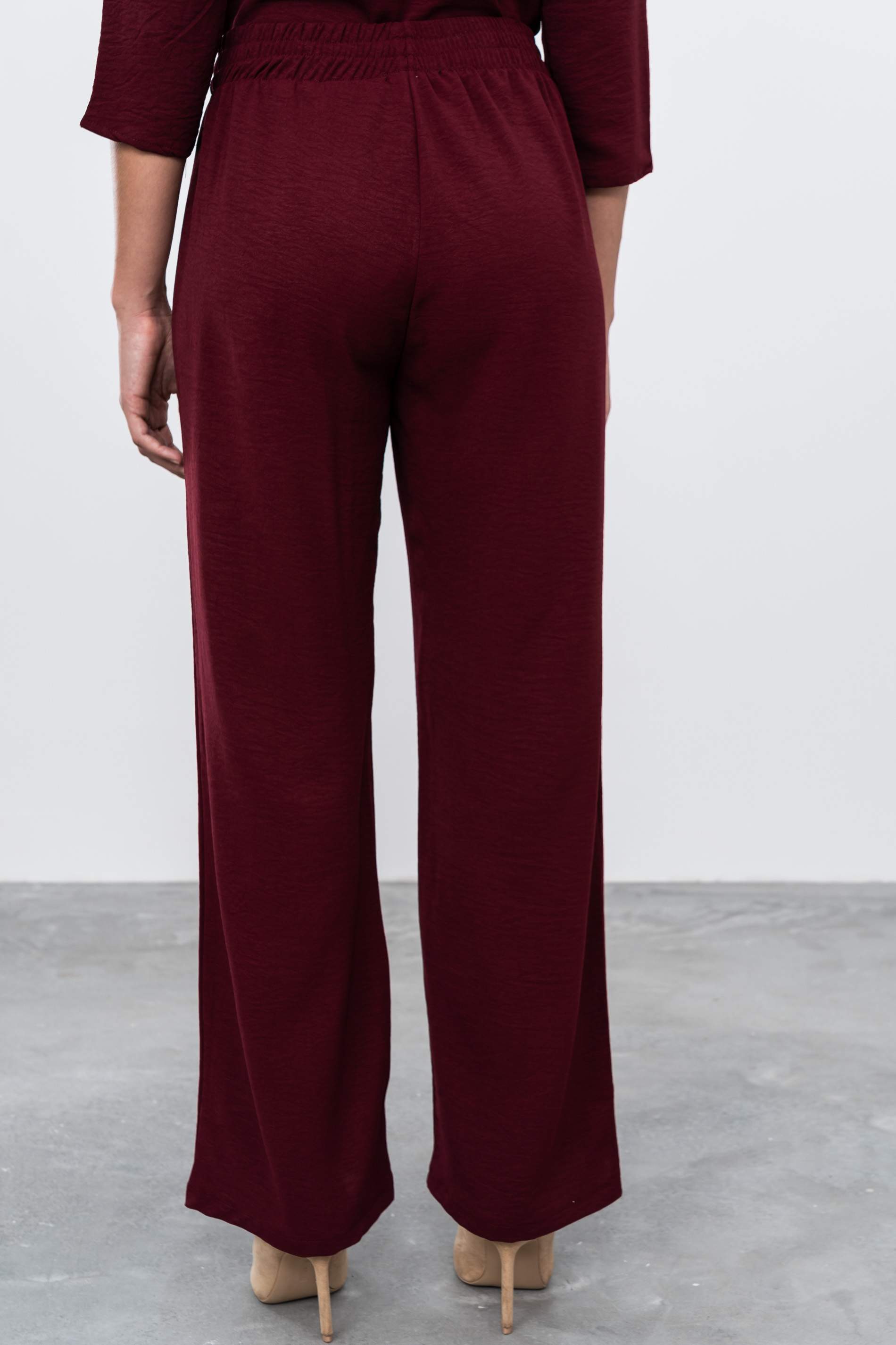 PANTALON HOLGADO RECTO BURDEOS - Imagen 4