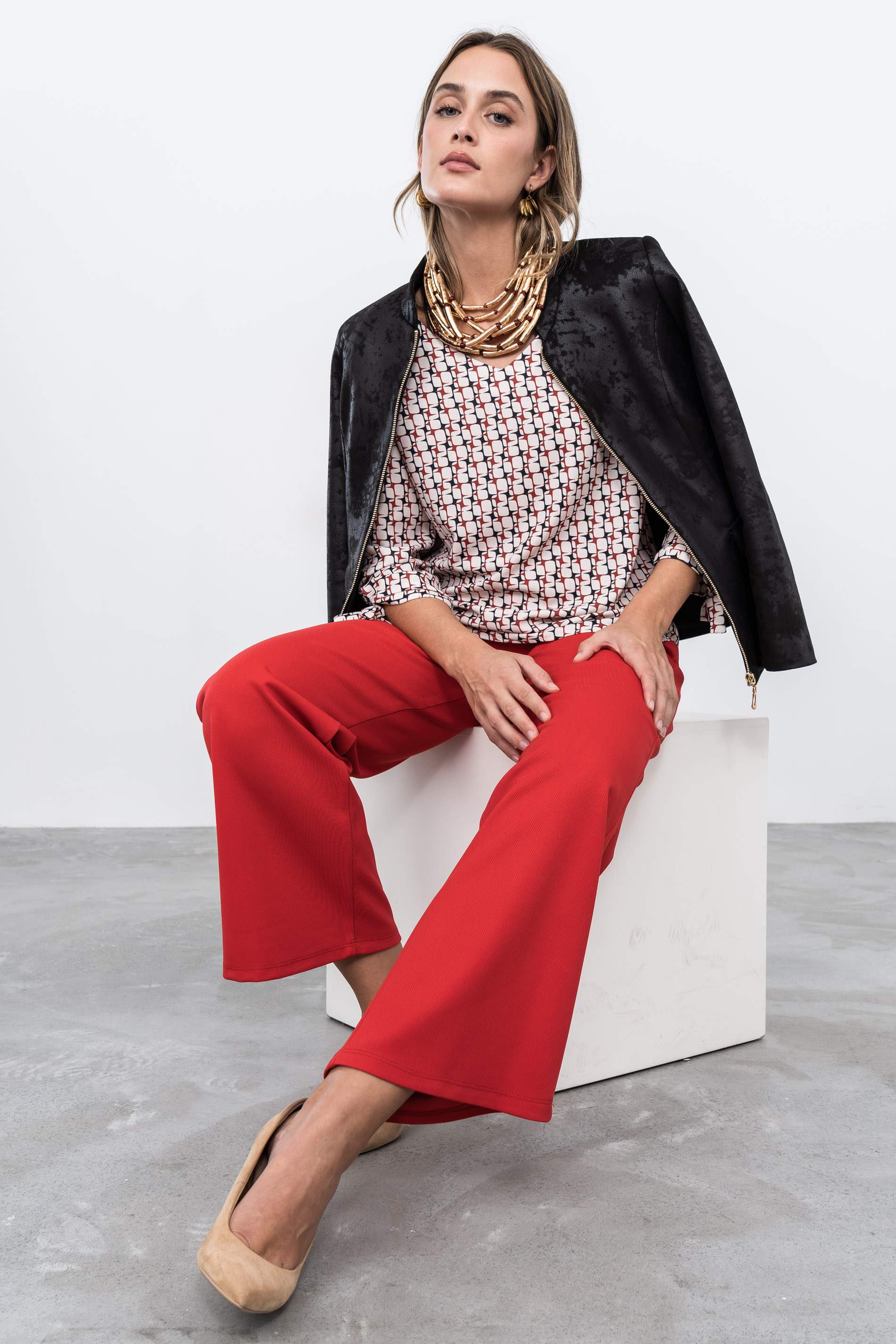 PANTALON ANCHO ROJO