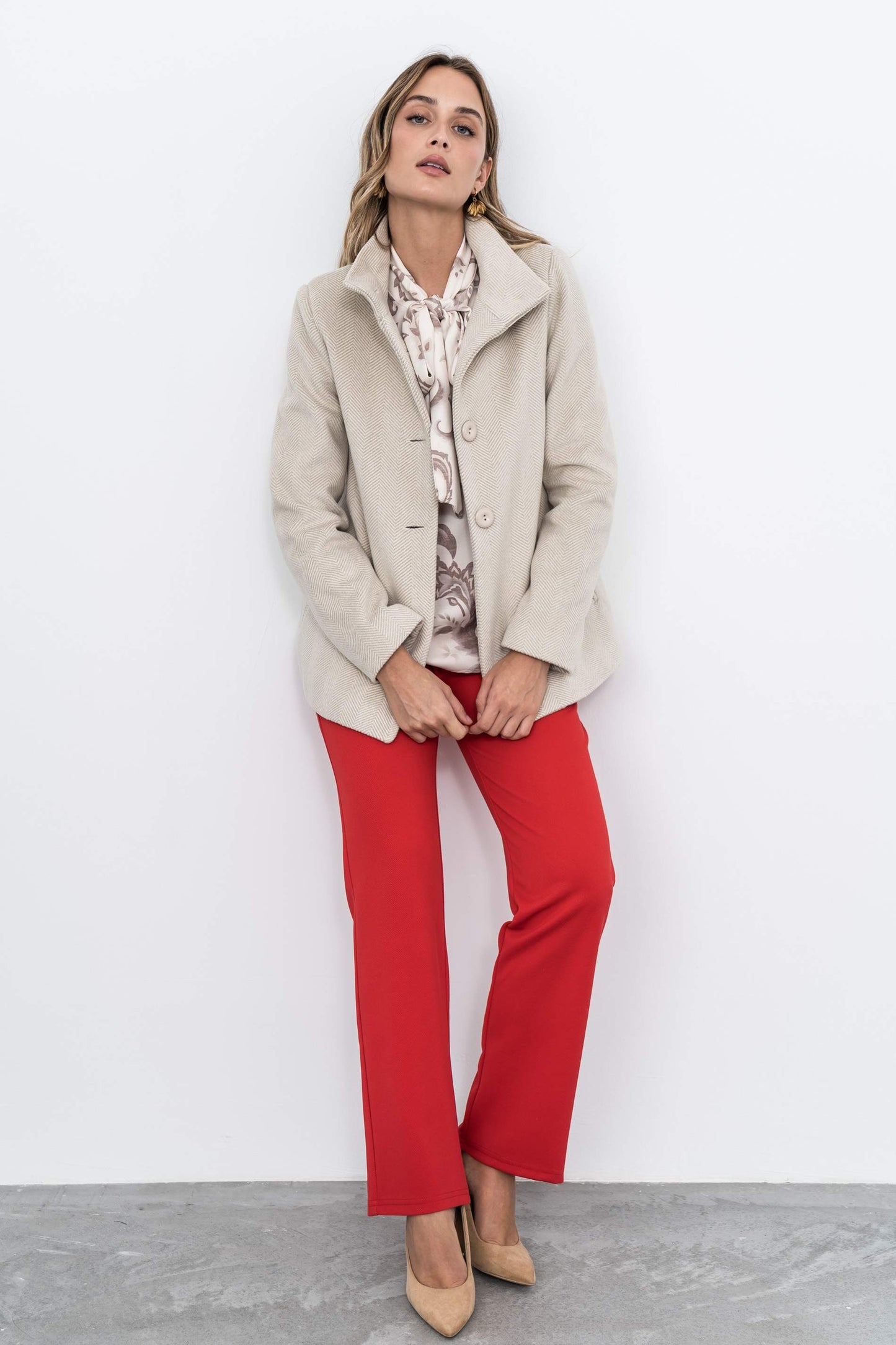 PANTALON RECTO ROJO