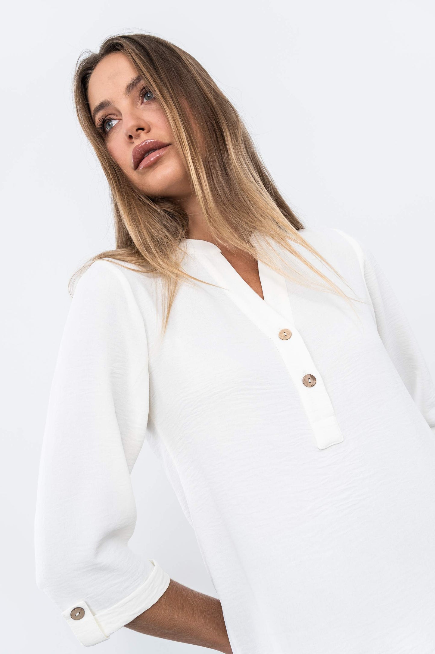 BLUSA BOTONES M F CRUDO - Imagen 3