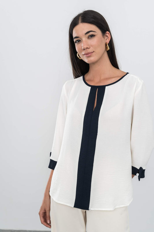 BLUSA CENEFA CONTRASTE CRUDO
