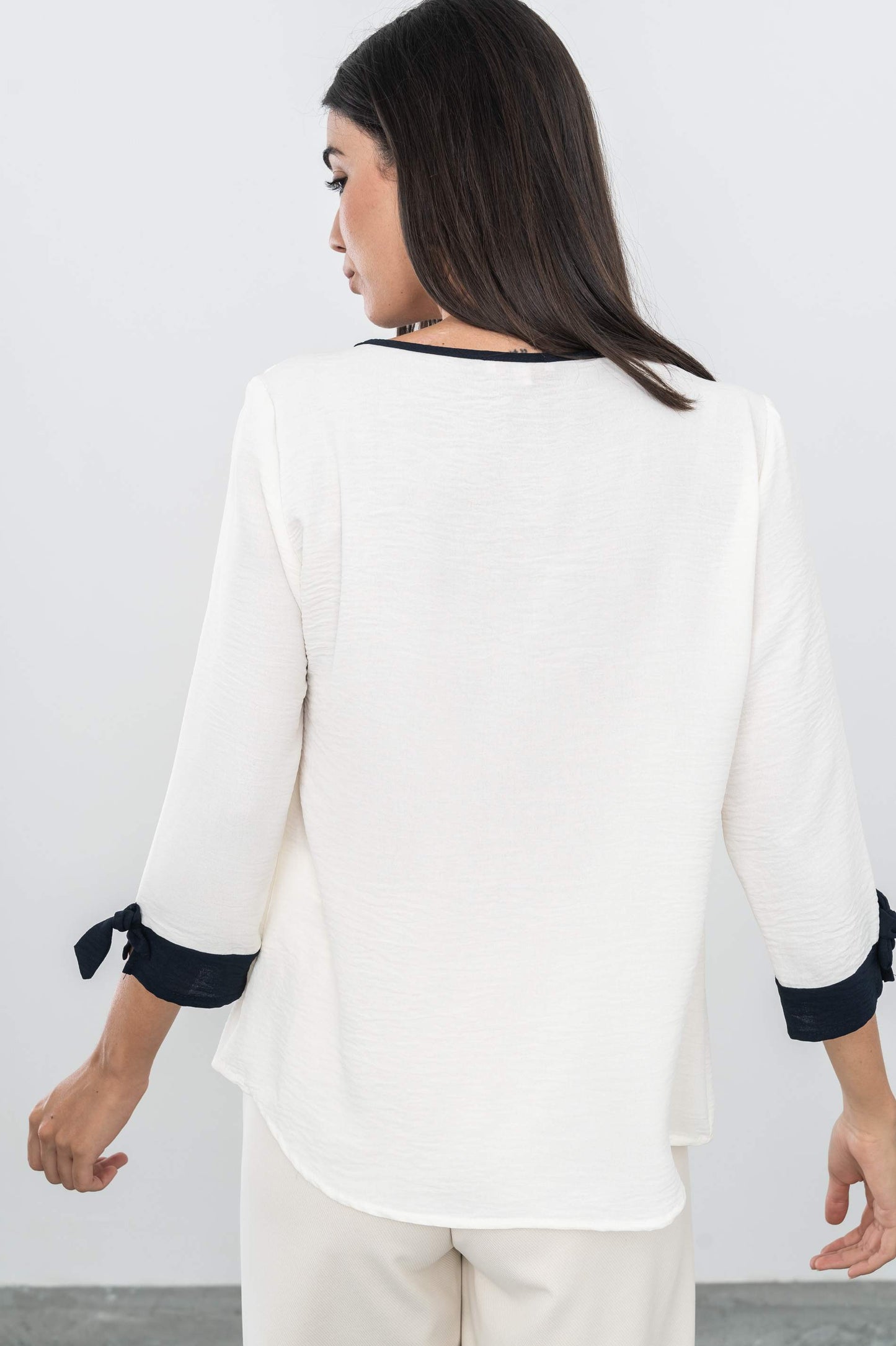 BLUSA CENEFA CONTRASTE CRUDO - Imagen 4